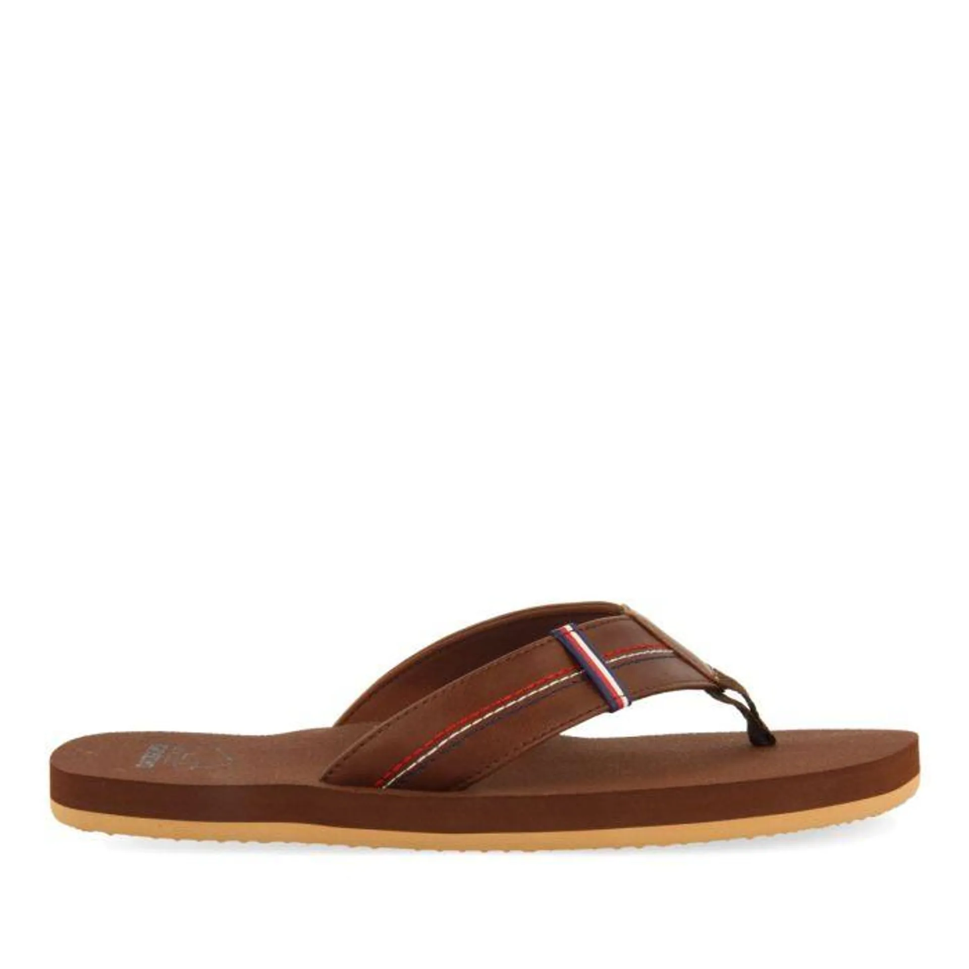 BROWN SANDALS WITH COLORFUL DETAILS FOR MEN CUTLER