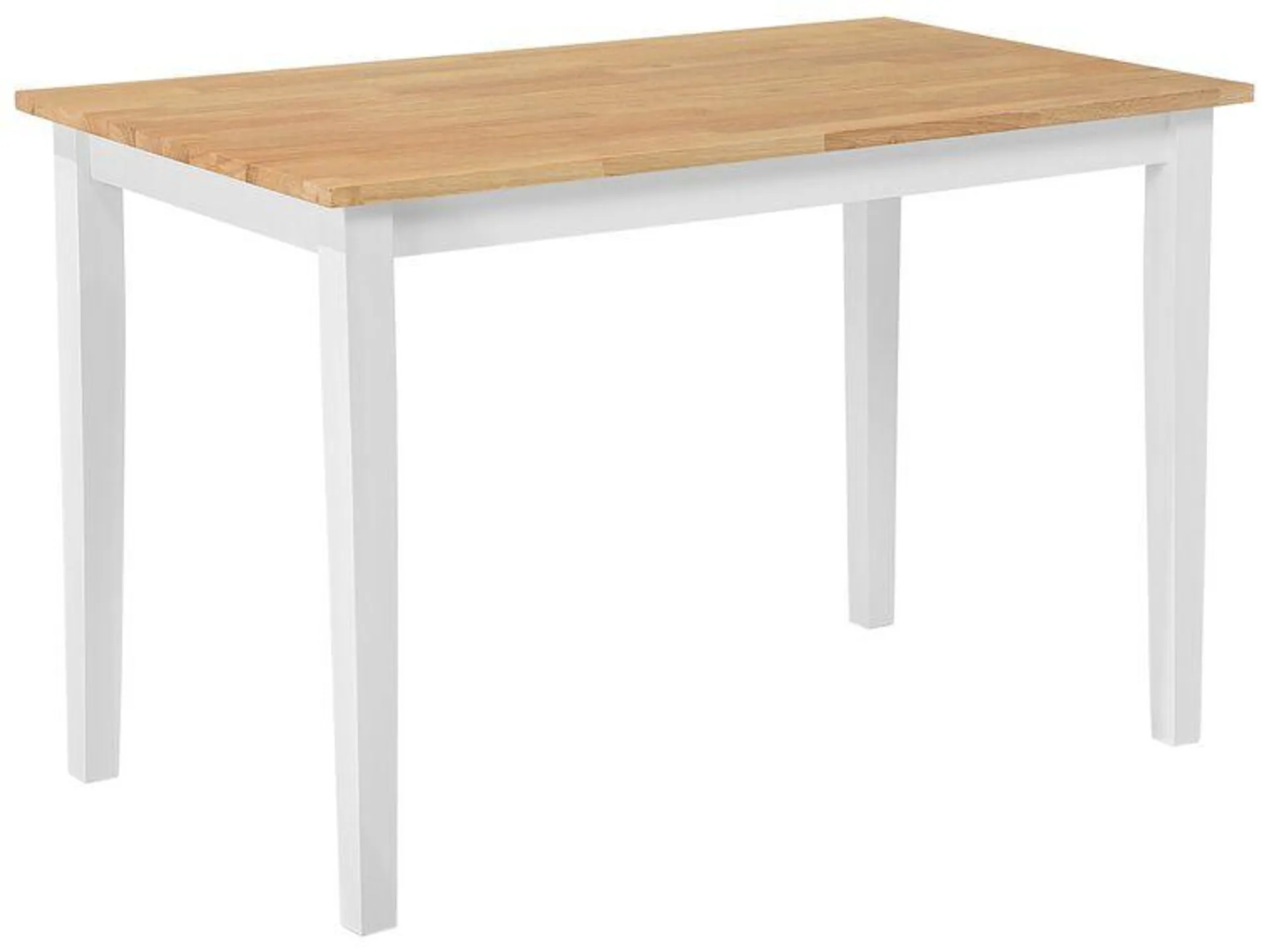 Mesa de comedor de madera de caucho clara/blanco 114 x 68 cm GEORGIA