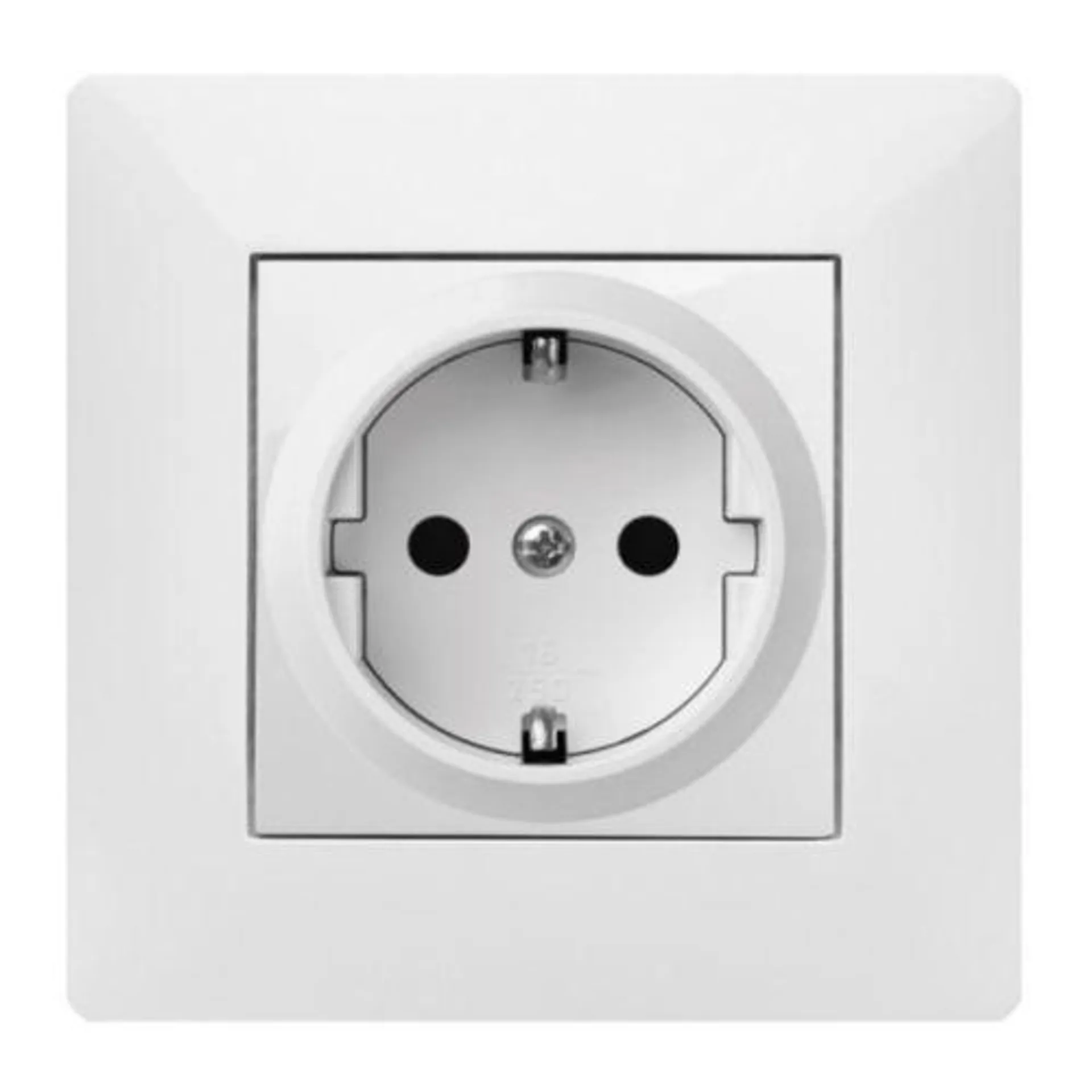 Base enchufe electricidad schuko tt empotrar 16a-250v abs blanco famatel habitat 15 9123