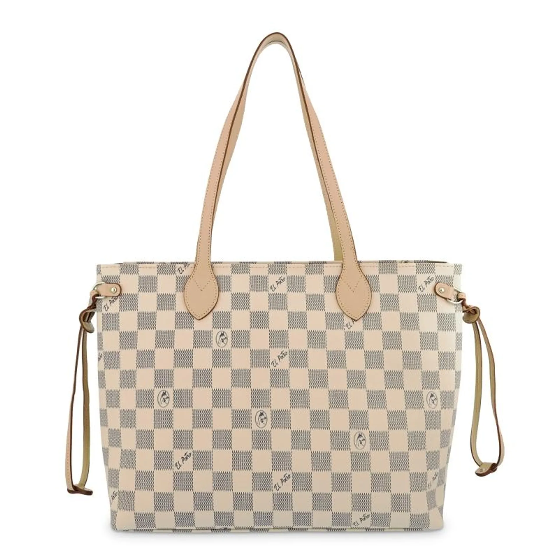 Bolso tote beige chess-El Potro