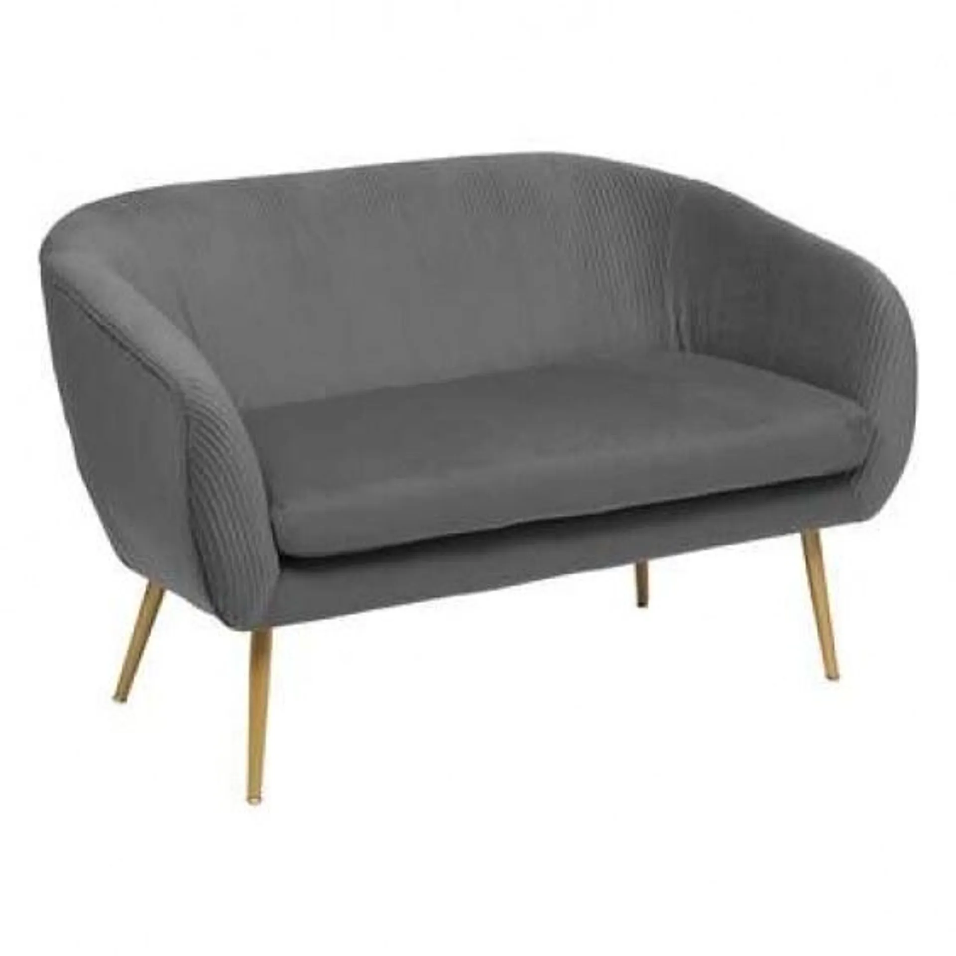 SOFA SOLARO 2 PLAZAS TERCIOPELO GRIS