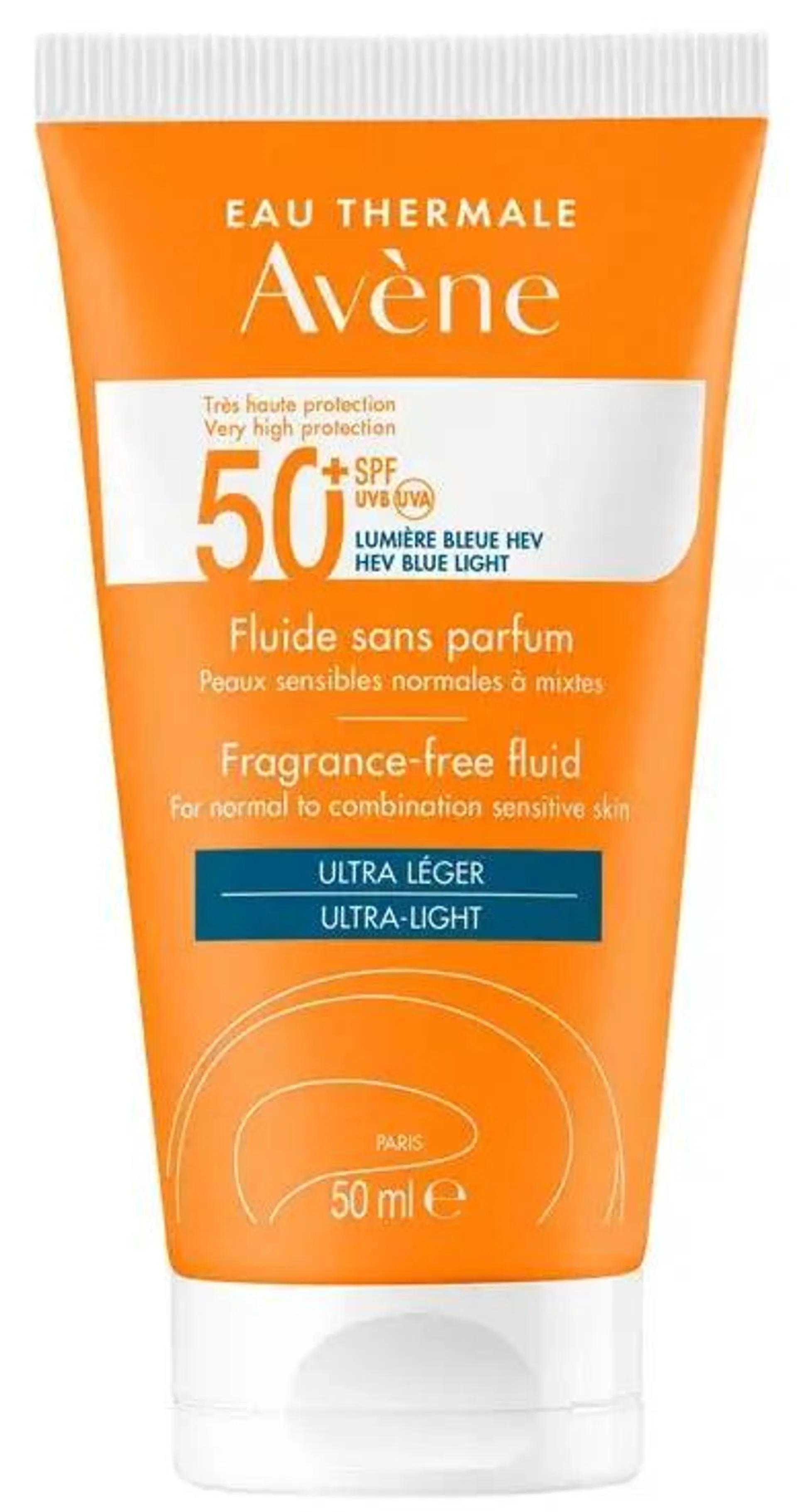 Avène Solar Fluido SPF50+ Sin Perfume Piel Normal o Mixta 50 ml