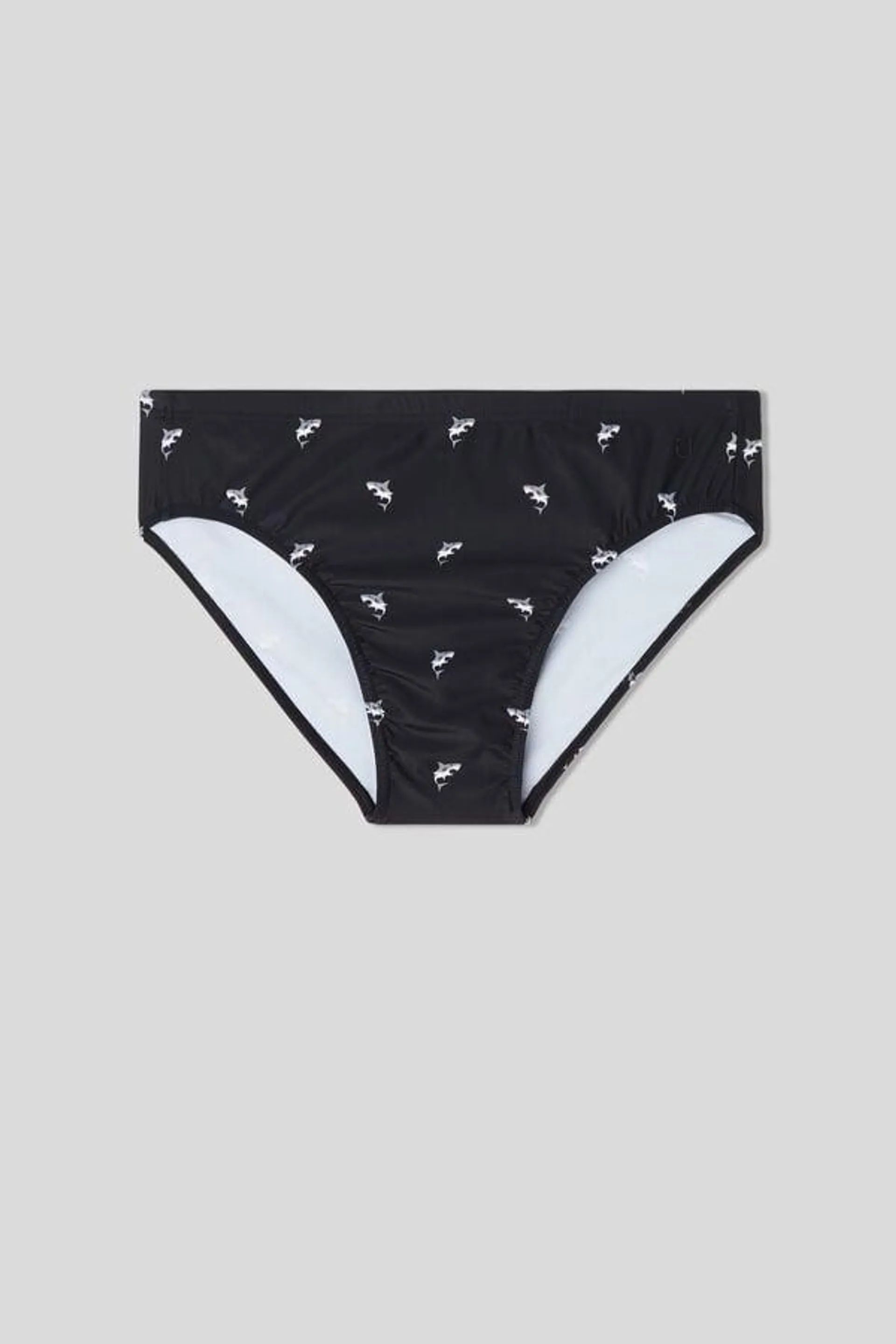 Swim Briefs with Shark Print