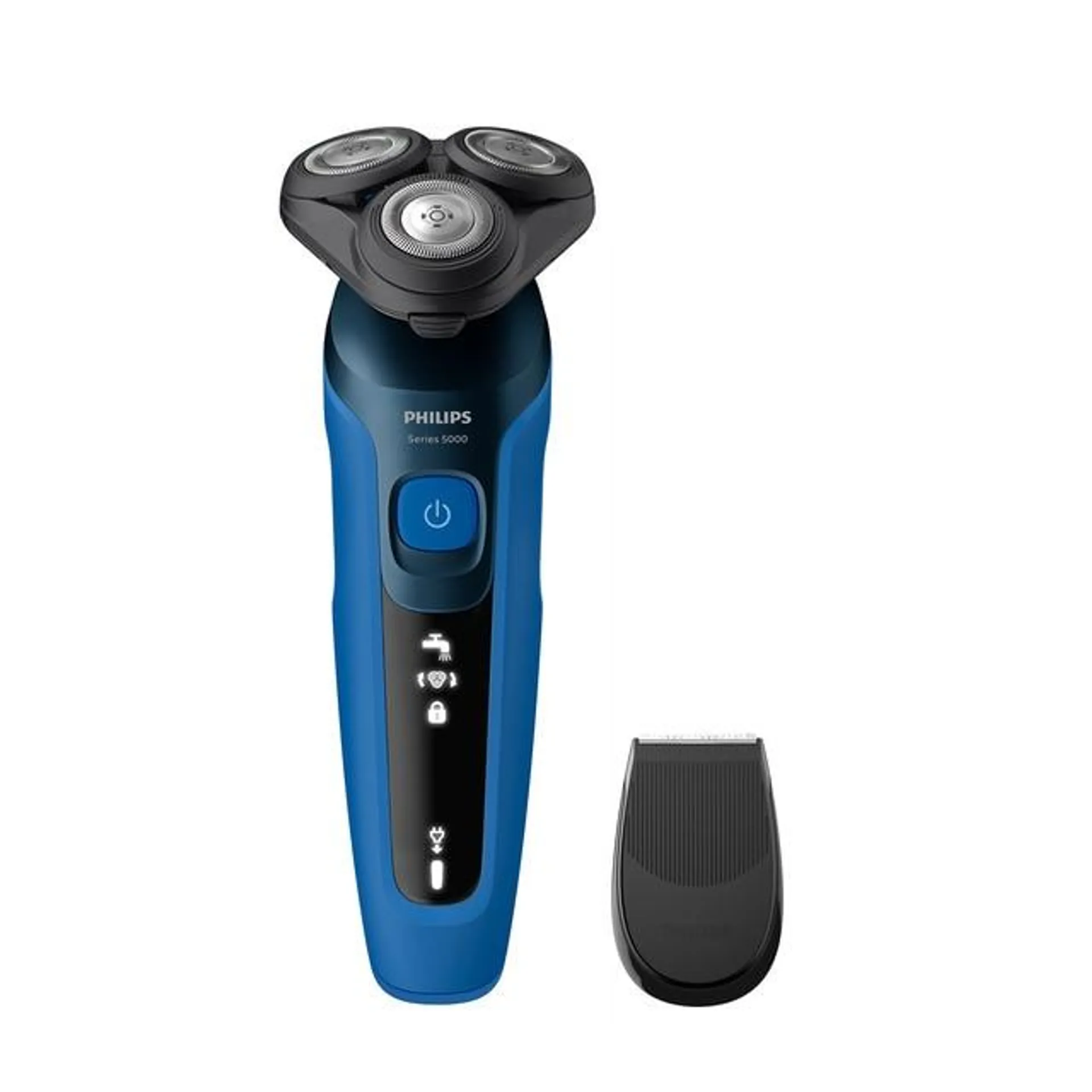 Afeitadora eléctrica Philips Serie 5000, afeitado sencillo, limpio y cómodo, 50 min de autonomía, uso en seco y mojado, recortador, pantalla LED