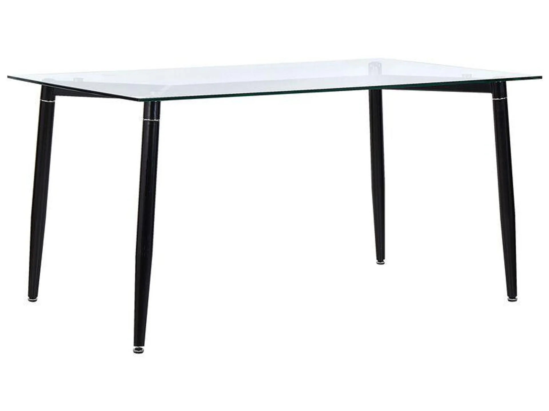 Mesa de comedor de vidrio templado transparente/negro 150 x 90 cm TOTHAM