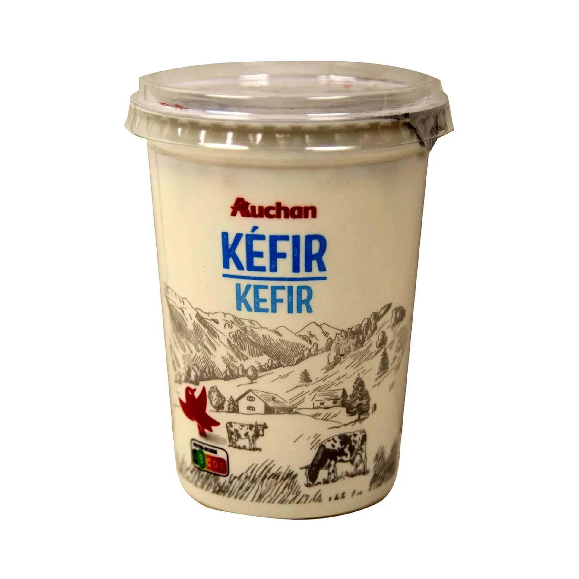 AUCHAN Leche fermentada de vaca con fermentos del kéfir 500 g. Producto Alcampo