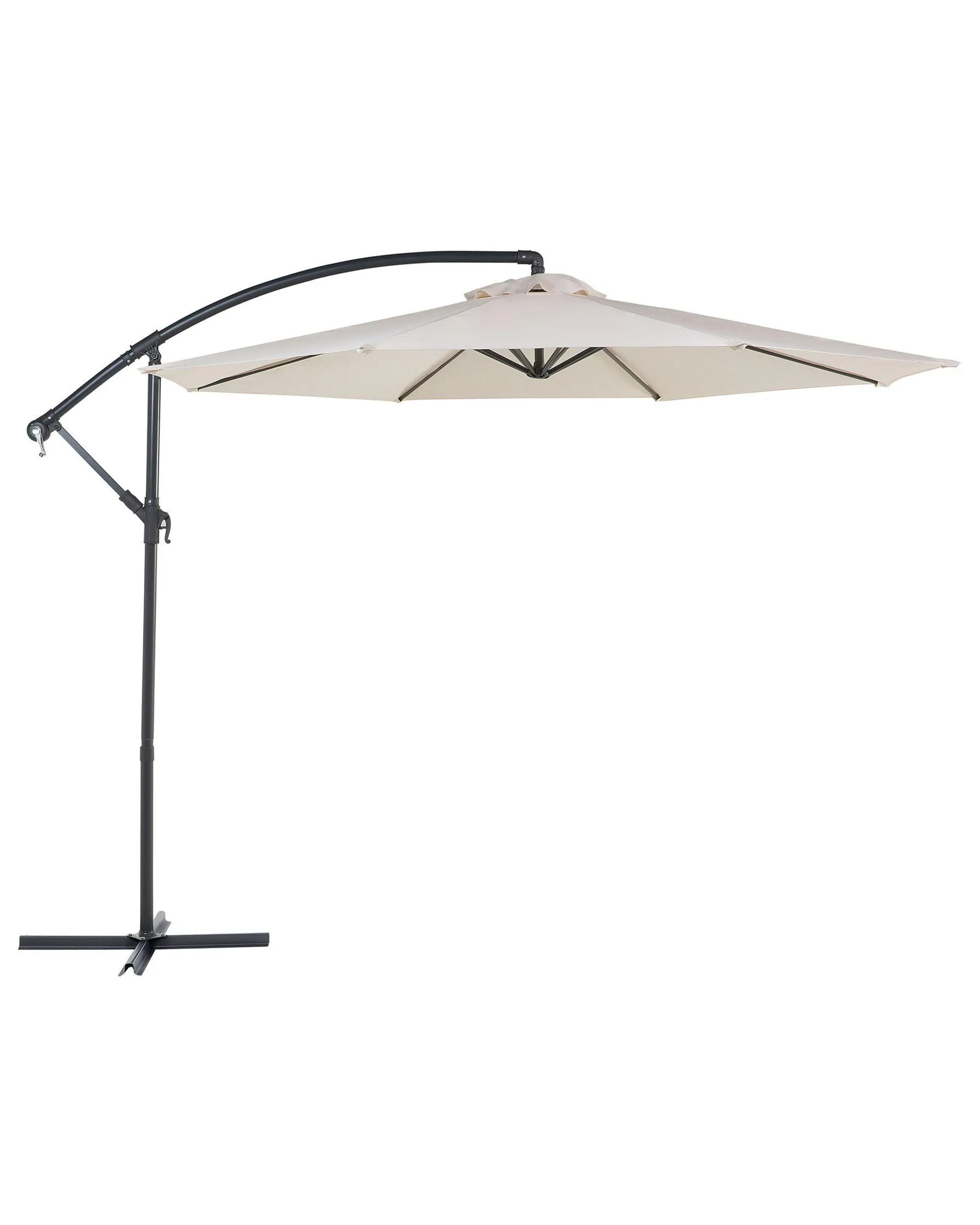 Sombrilla voladiza de poliéster beige claro/negro 300 cm RAVENNA II