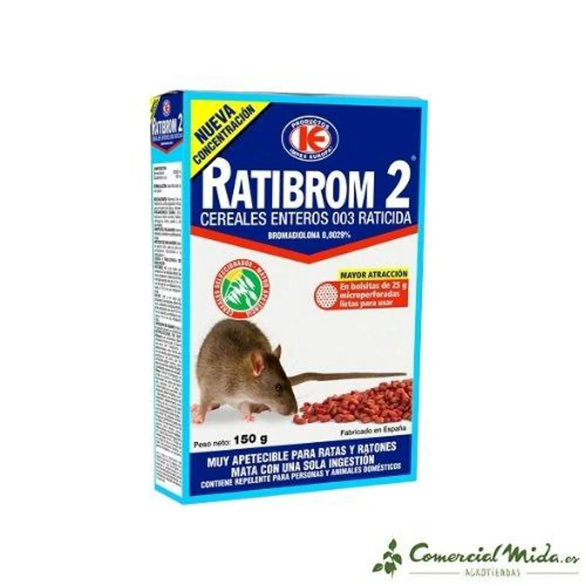 Cebo en cereales RATIBROM 2 contra ratas y ratones