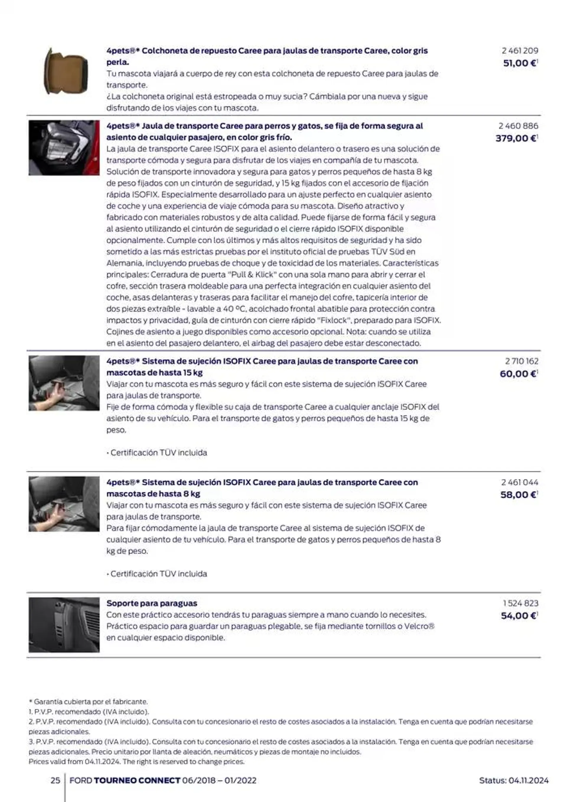 Catálogo de Ford de accesorios Tourneo Connect 13 de noviembre al 13 de noviembre 2025 - Página 25