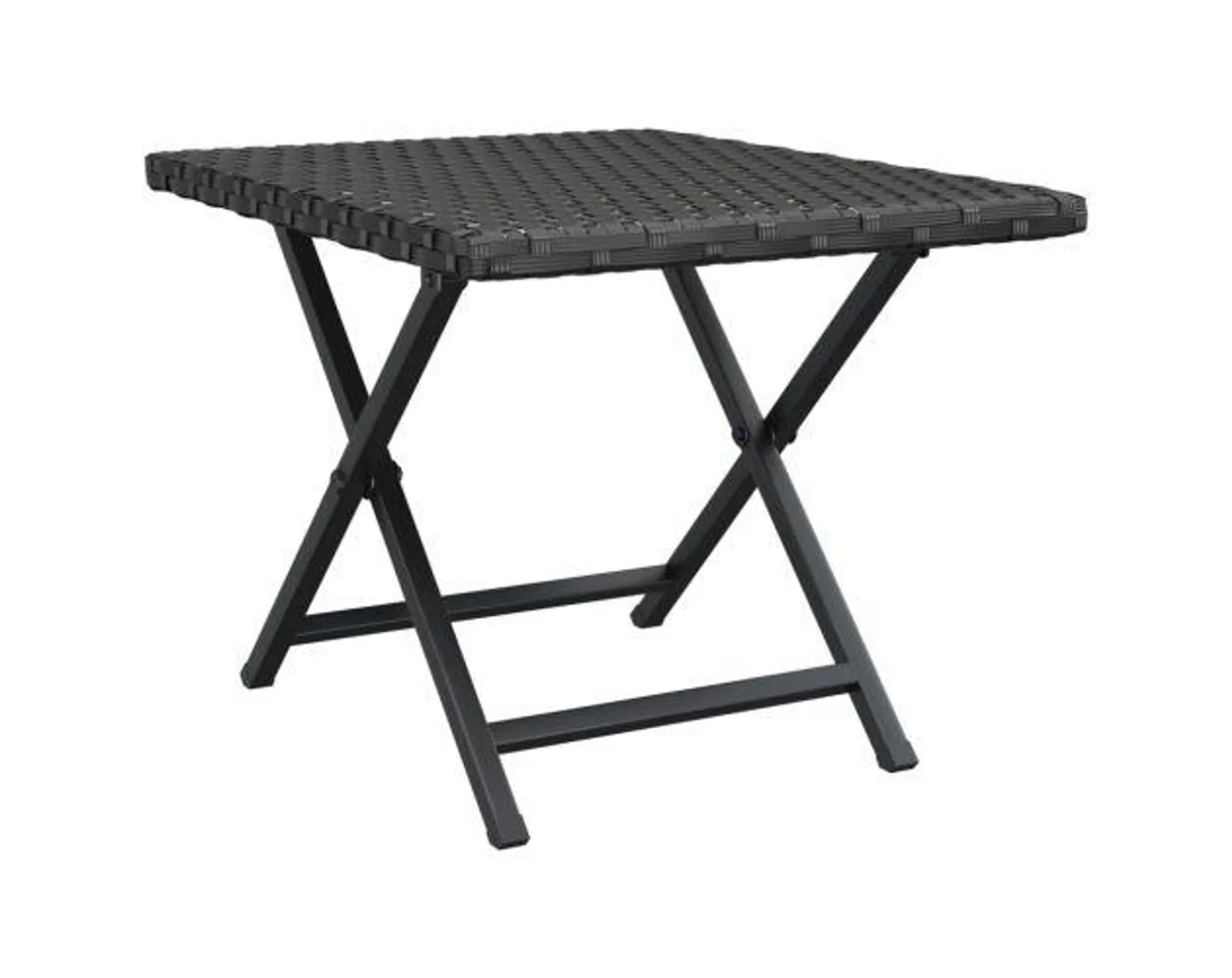 vidaXL mesa plegable ratán sintético negro 45x35x32 cm