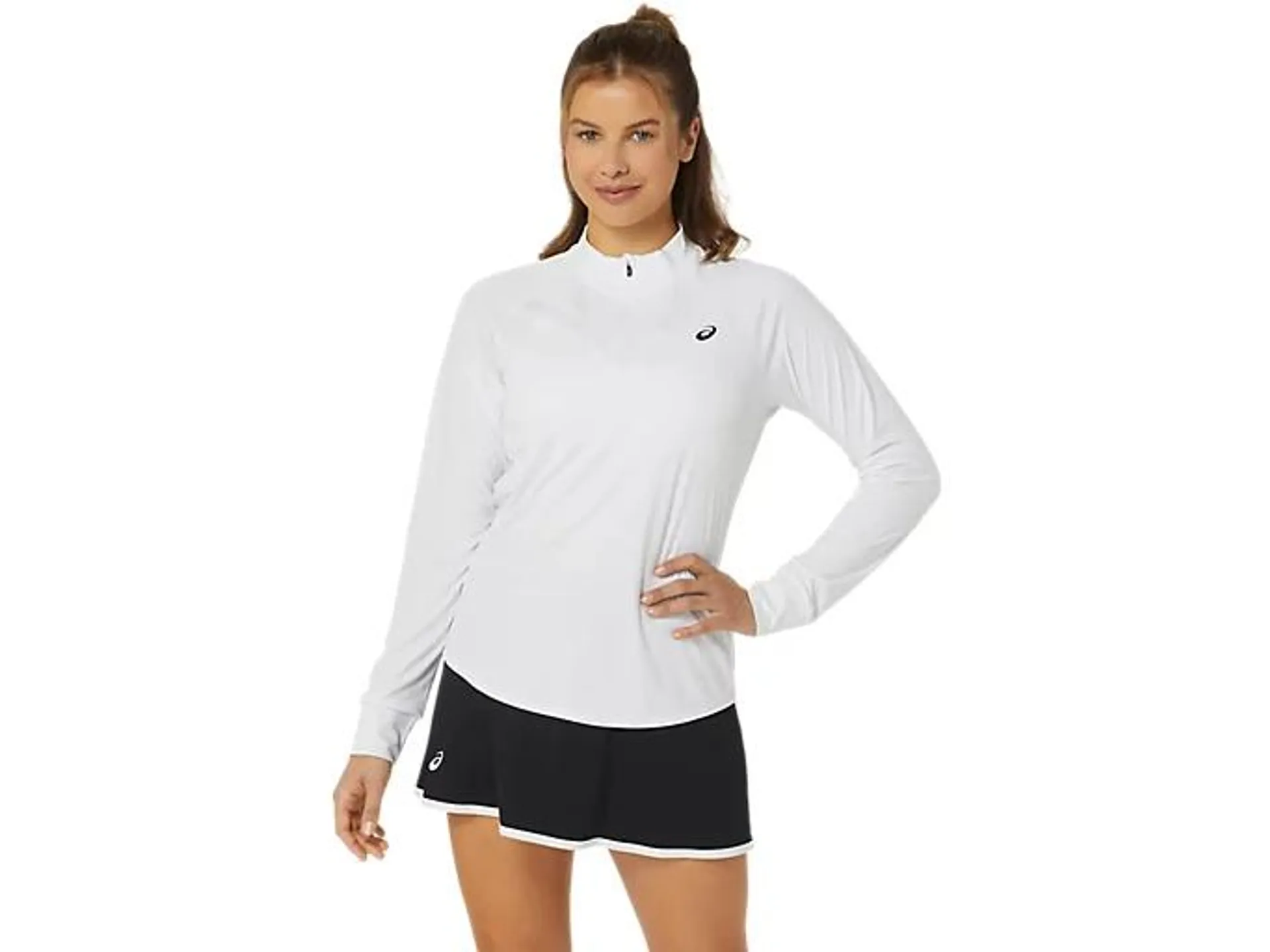 WOMEN COURT LS 1/2 ZIP TOP