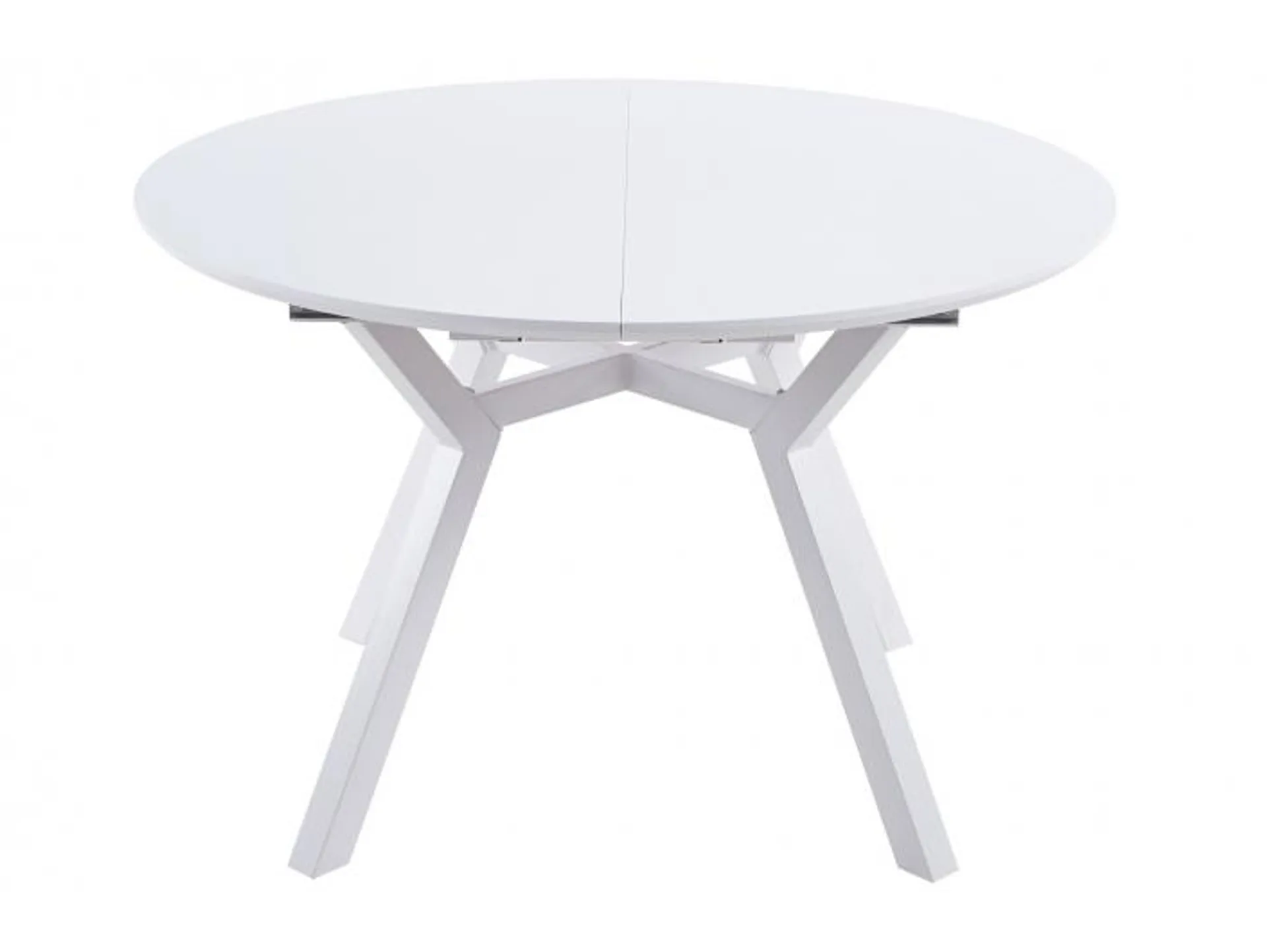 Mesa comedor redonda extensible de 120 cm color blanco
