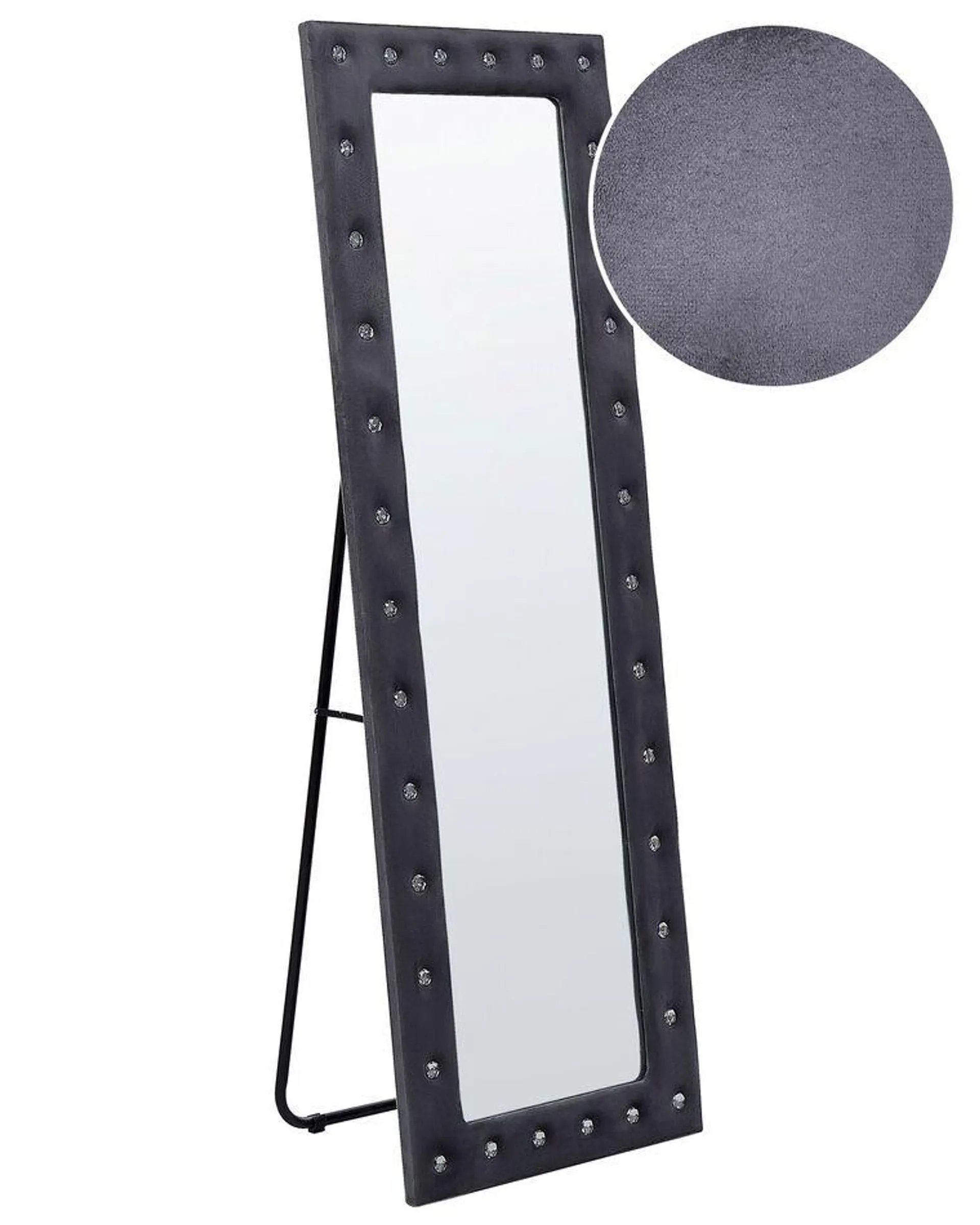 Espejo de pie de terciopelo gris oscuro 50 x 150 cm ANSOUIS