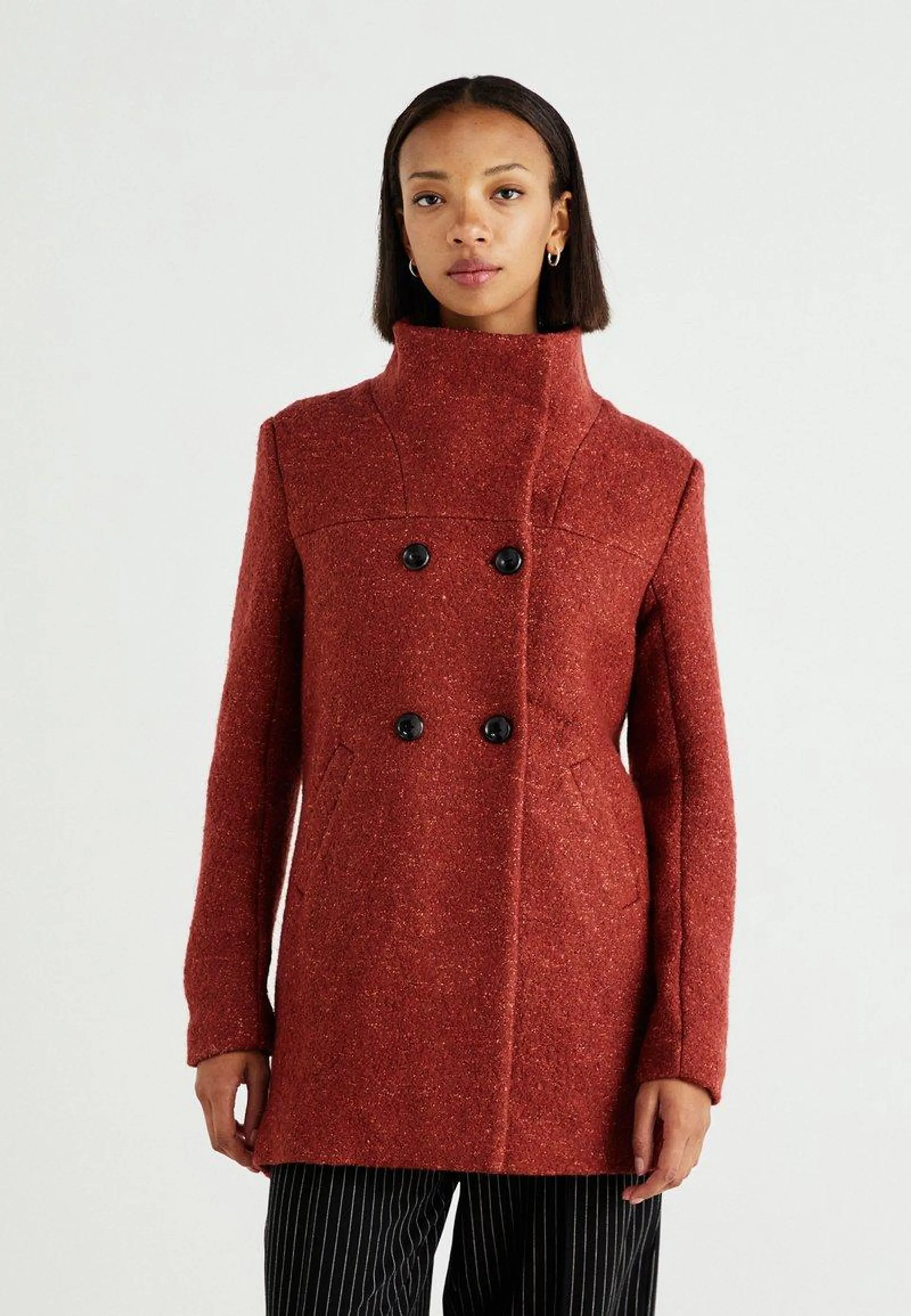 ONLNEWSOPHIA COAT - Abrigo corto - roasted russet melange