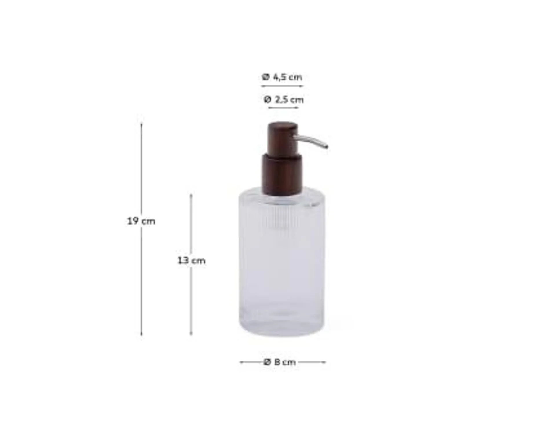 Dispensador de jabón Arlem de vidrio transparente y bambú