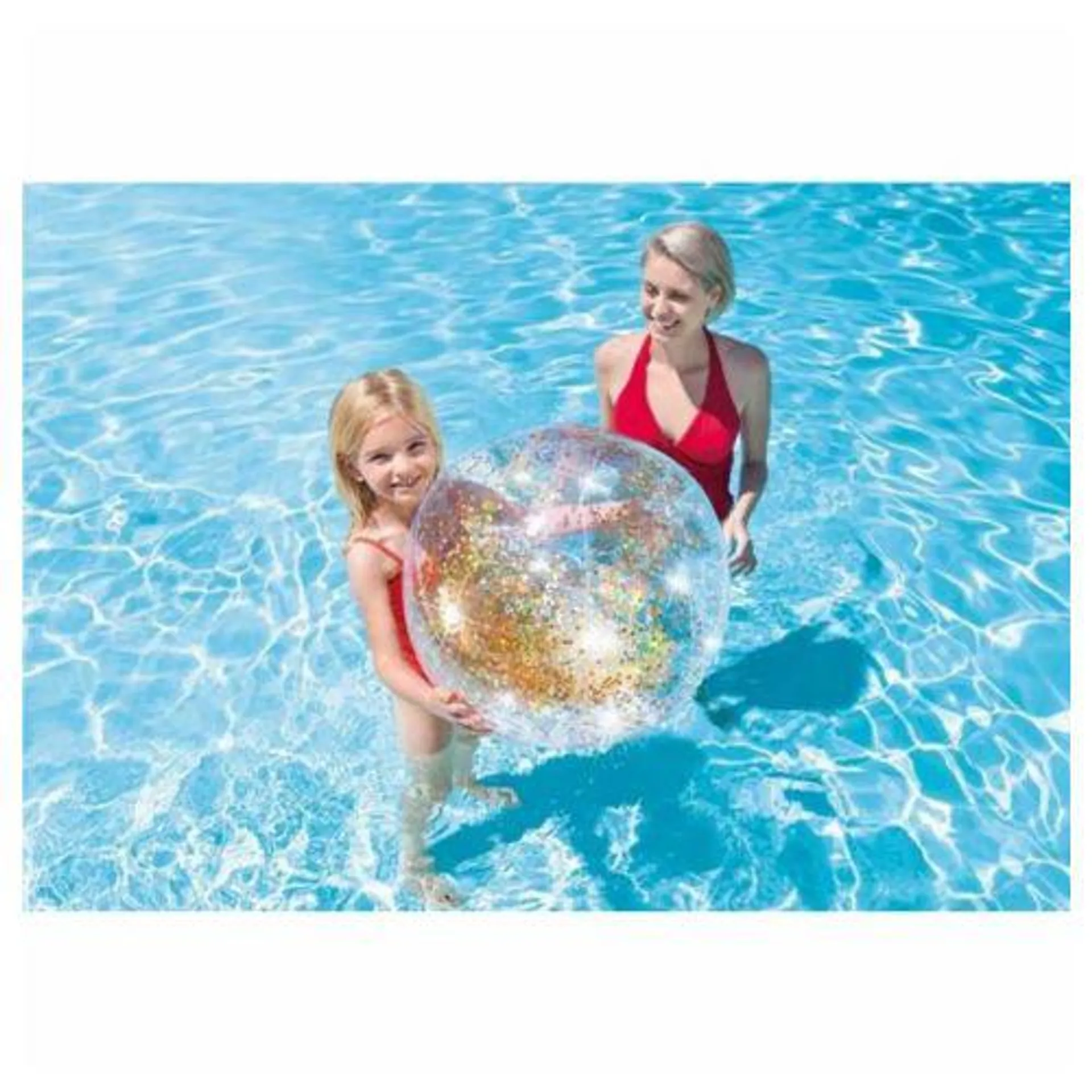 Pelota piscina hinchable 71cm glitter intex 58070np