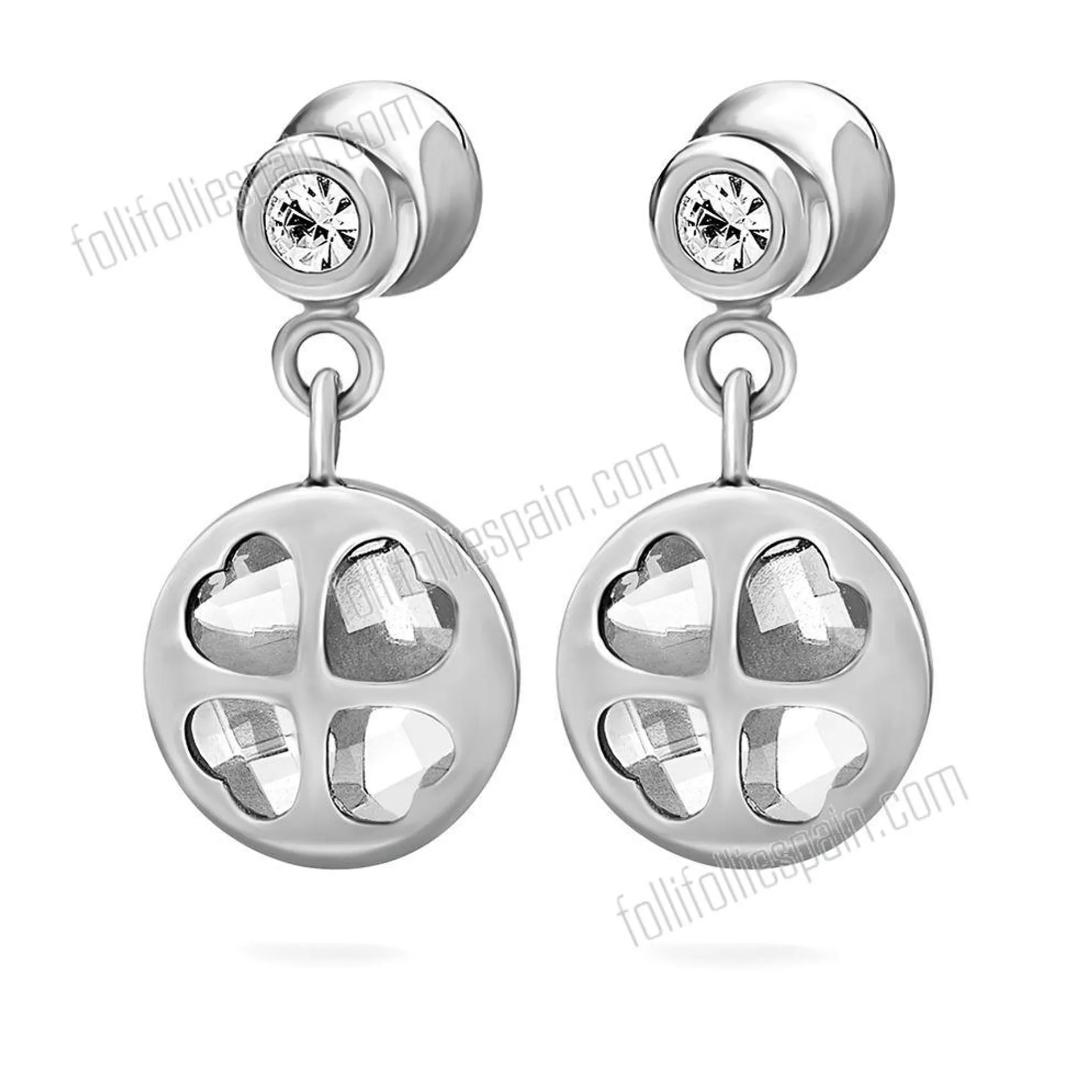 Folli Follie Heart4Heart Win Pendientes chapados en plata con buen precio.