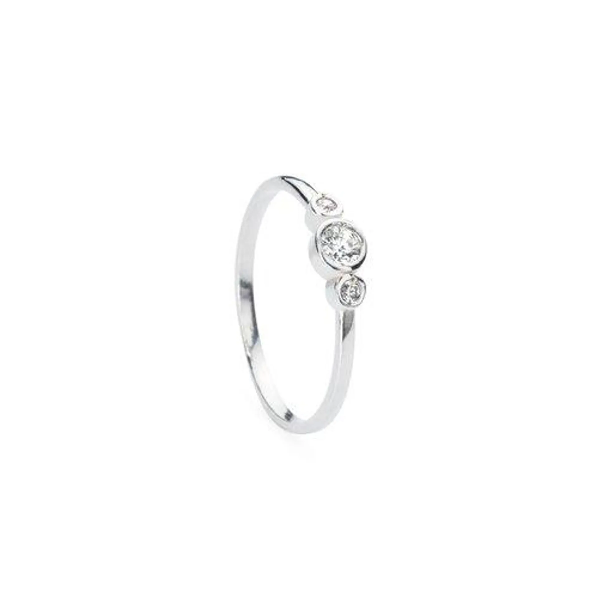 Anillo básico circonitas plata