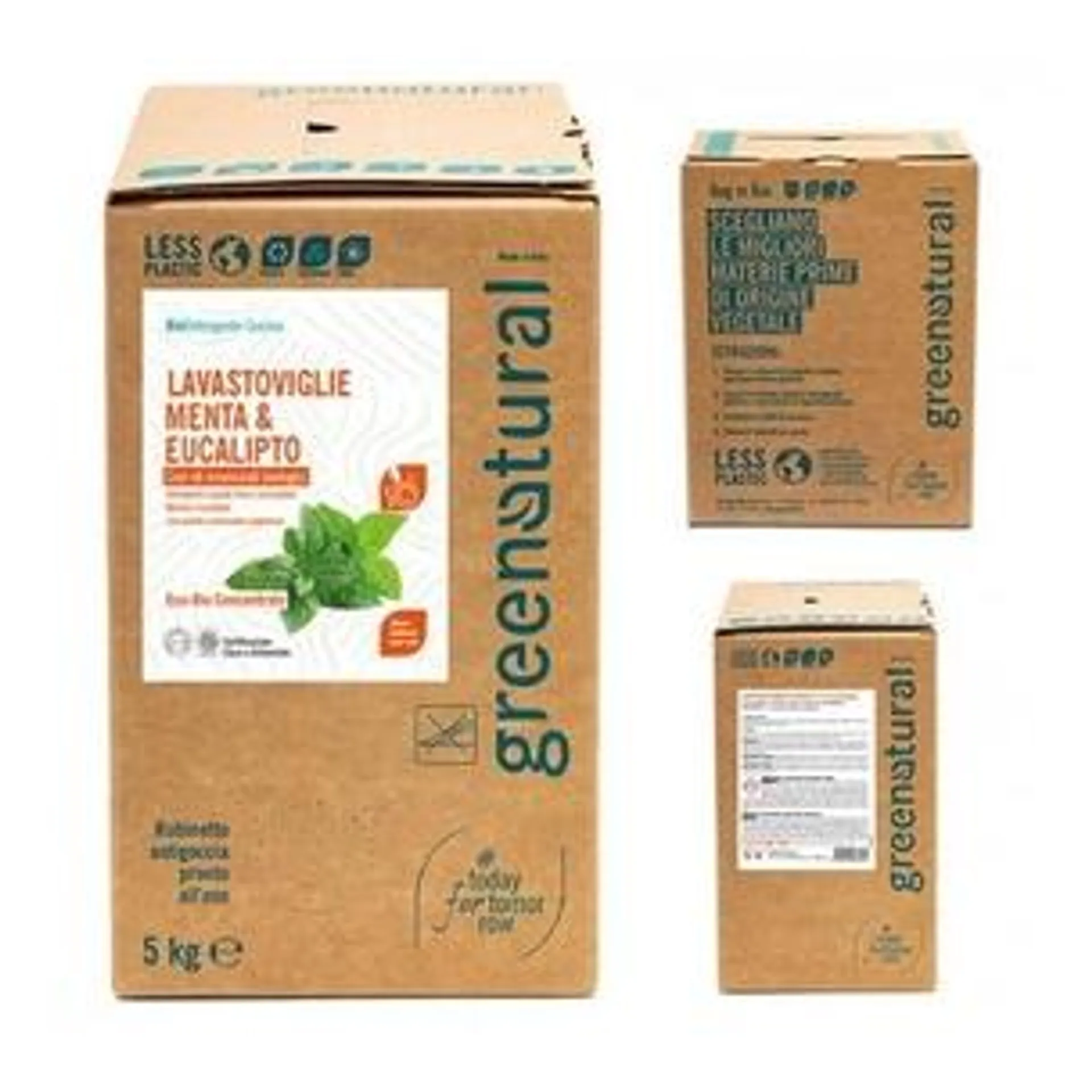 Lavavajillas concentrado de menta y eucalipto Eco Greenatural 5 Kg