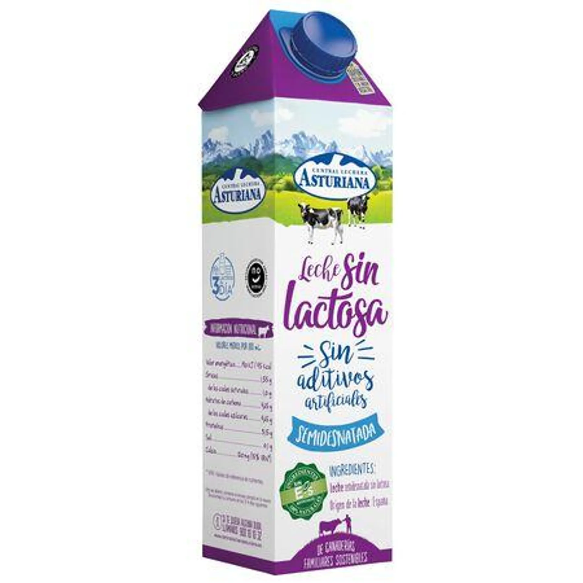 Leche sin lactosa Asturiana 1l semidesnata