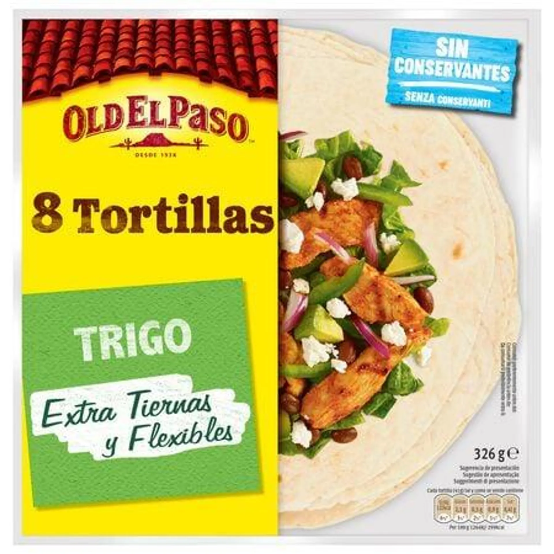 Tortillas de trigo Old El Paso 8 unidades mejicana