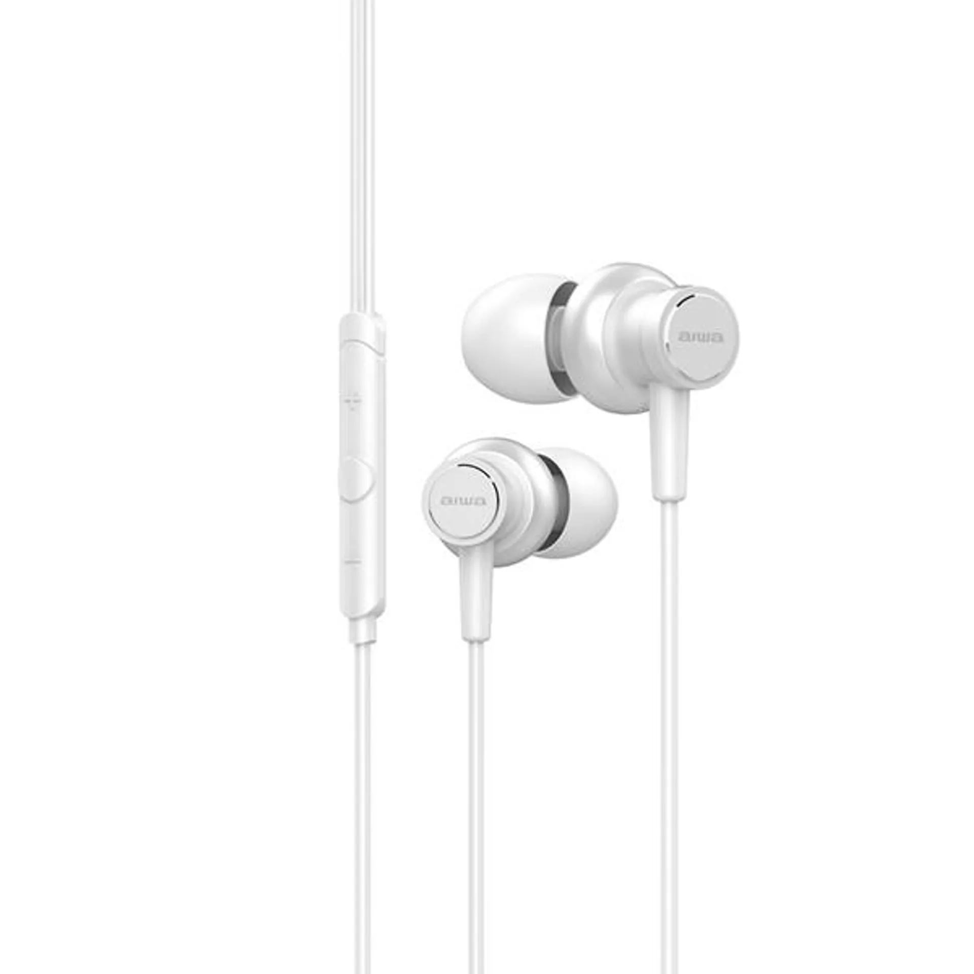 AURICULAR INTRAUDITIVO AIWA ESTM-500WT WHITE DIAMOND CARCASA DE ALUMINO DRIVER 10MM CON IMAN N40 Y DIAFRAGMA DE TITANIO CONTROL REMOTO