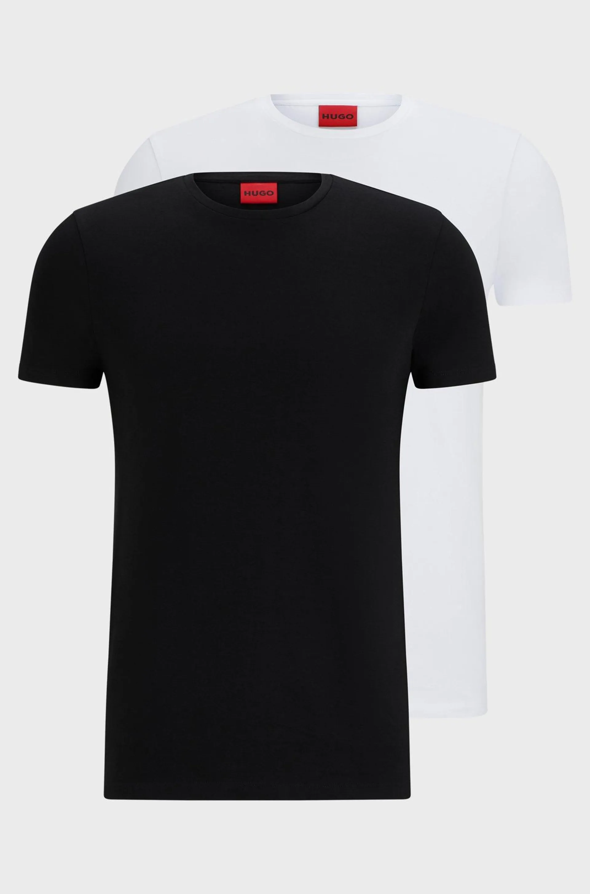 Paquete de dos camisetas slim fit de algodón elástico