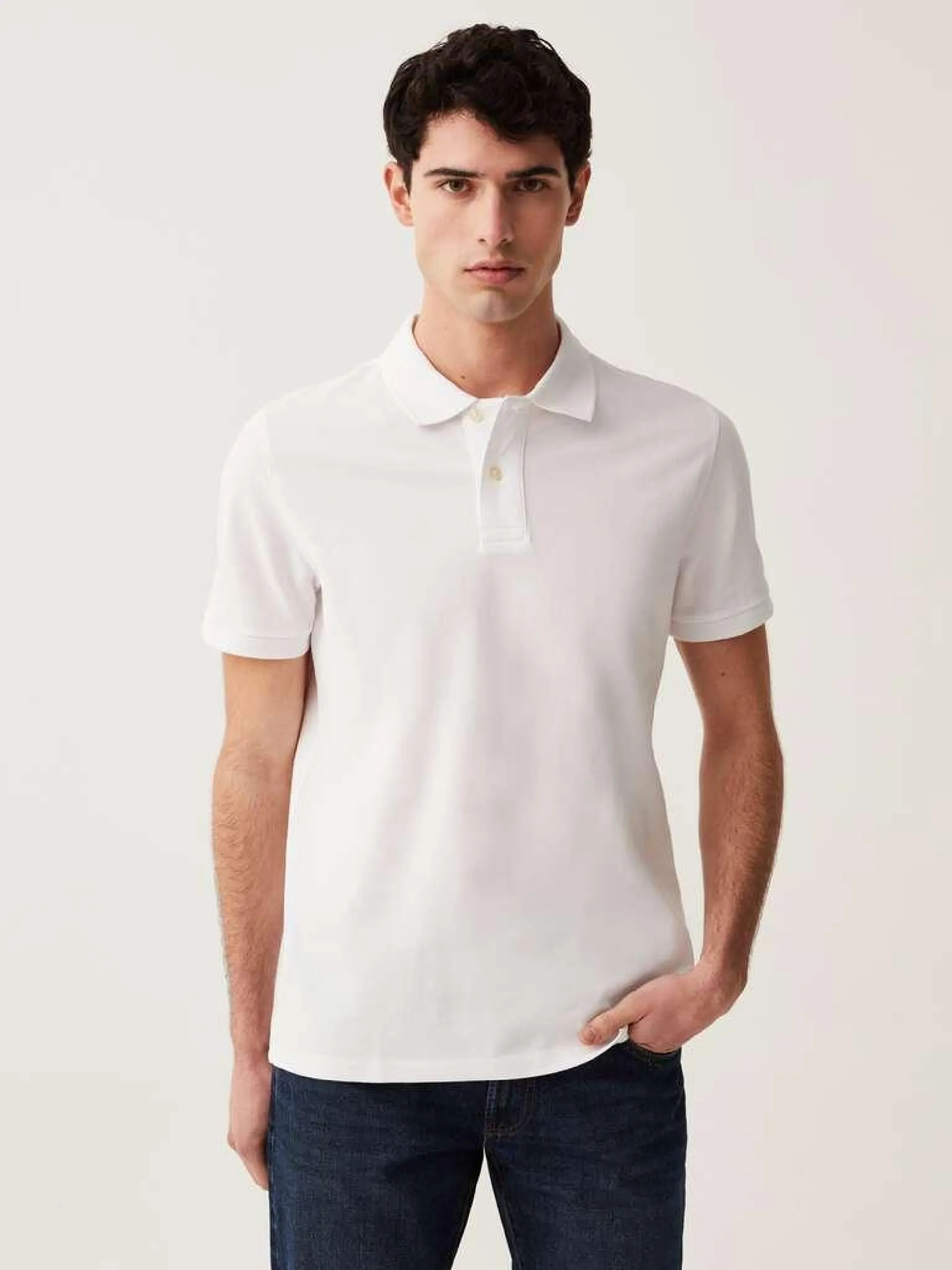 White Polo in piquet di cotone