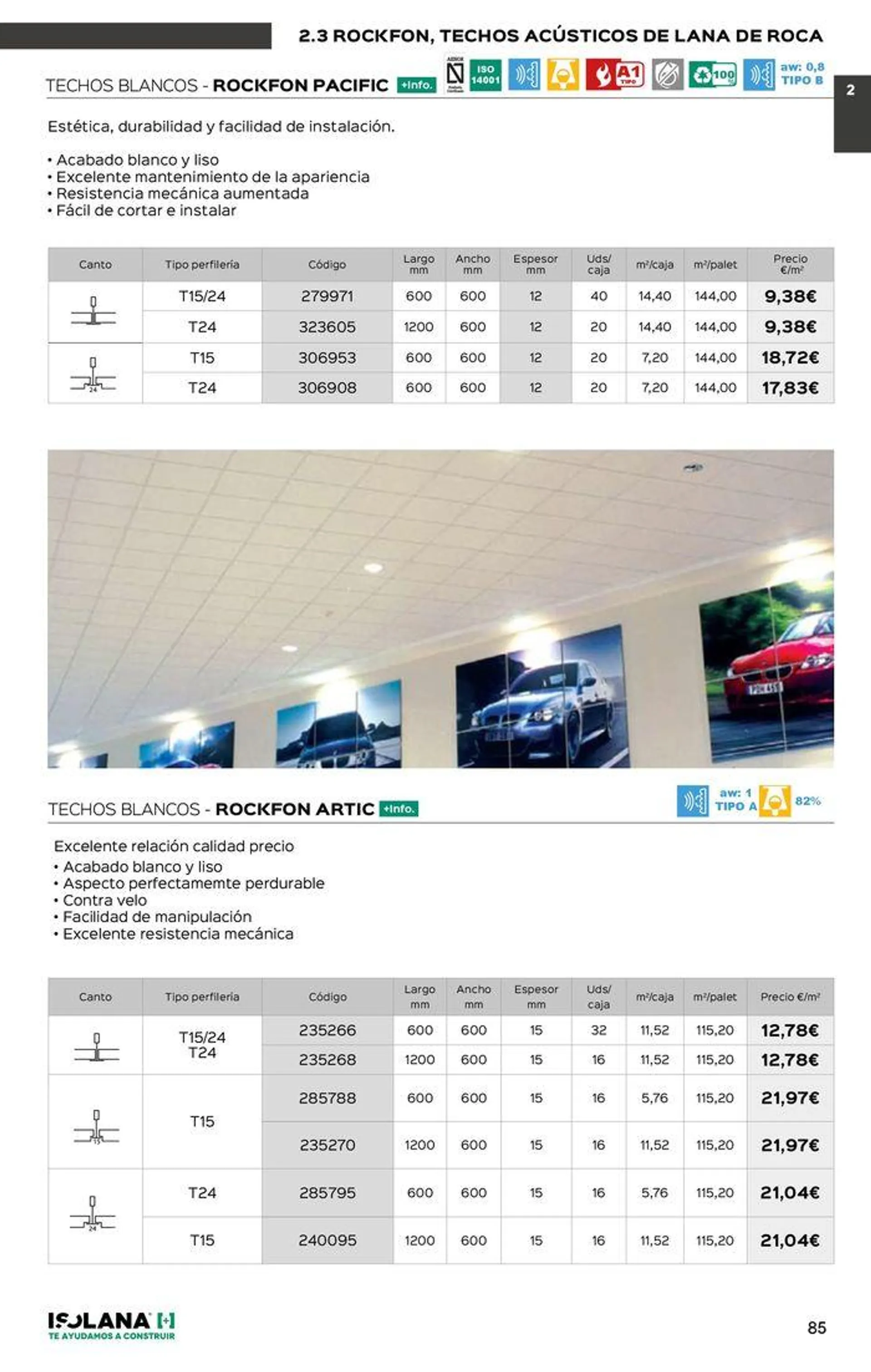 Catálogo de TECHOS ACÚSTICOS – TARIFA ISOLANA 2024 11 de junio al 30 de junio 2024 - Página 10