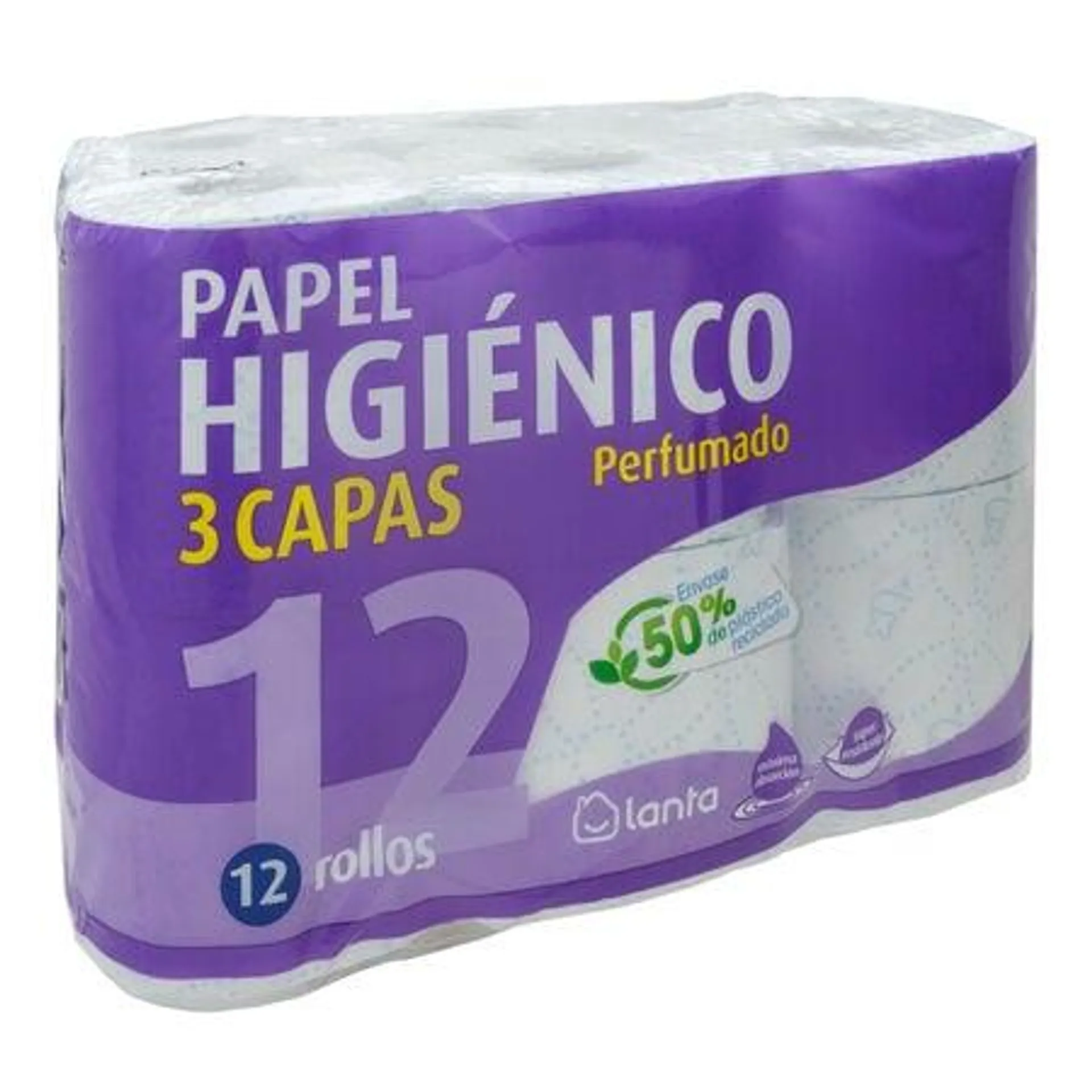 Papel higiénico Lanta 12 rollos 3 capas perfumado