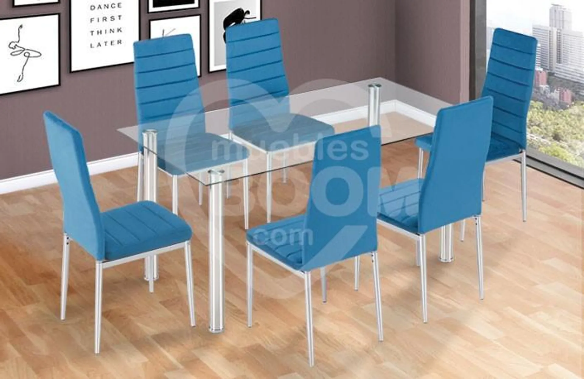 Conjunto mesa y 6 sillas 012.070