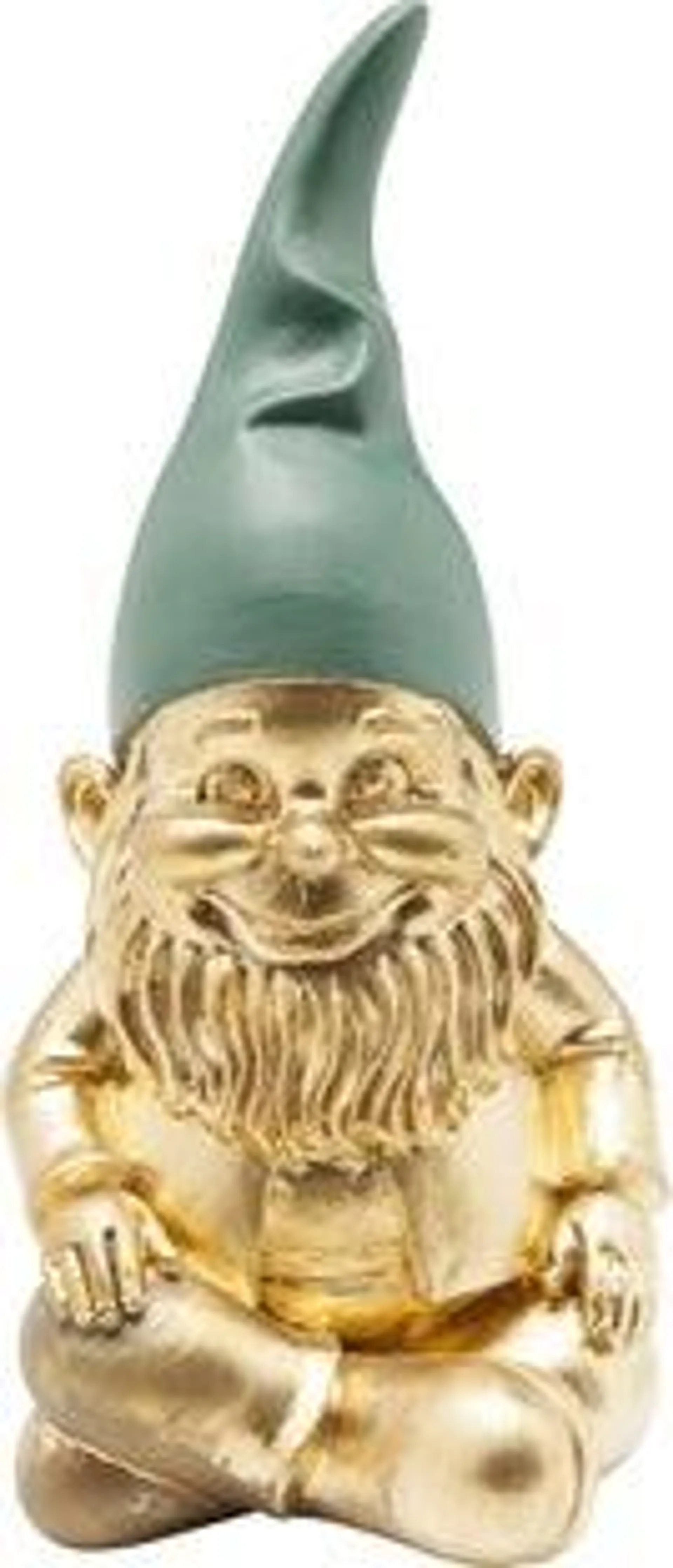 Figura deco Zwerg Sitting oro verde 19cm