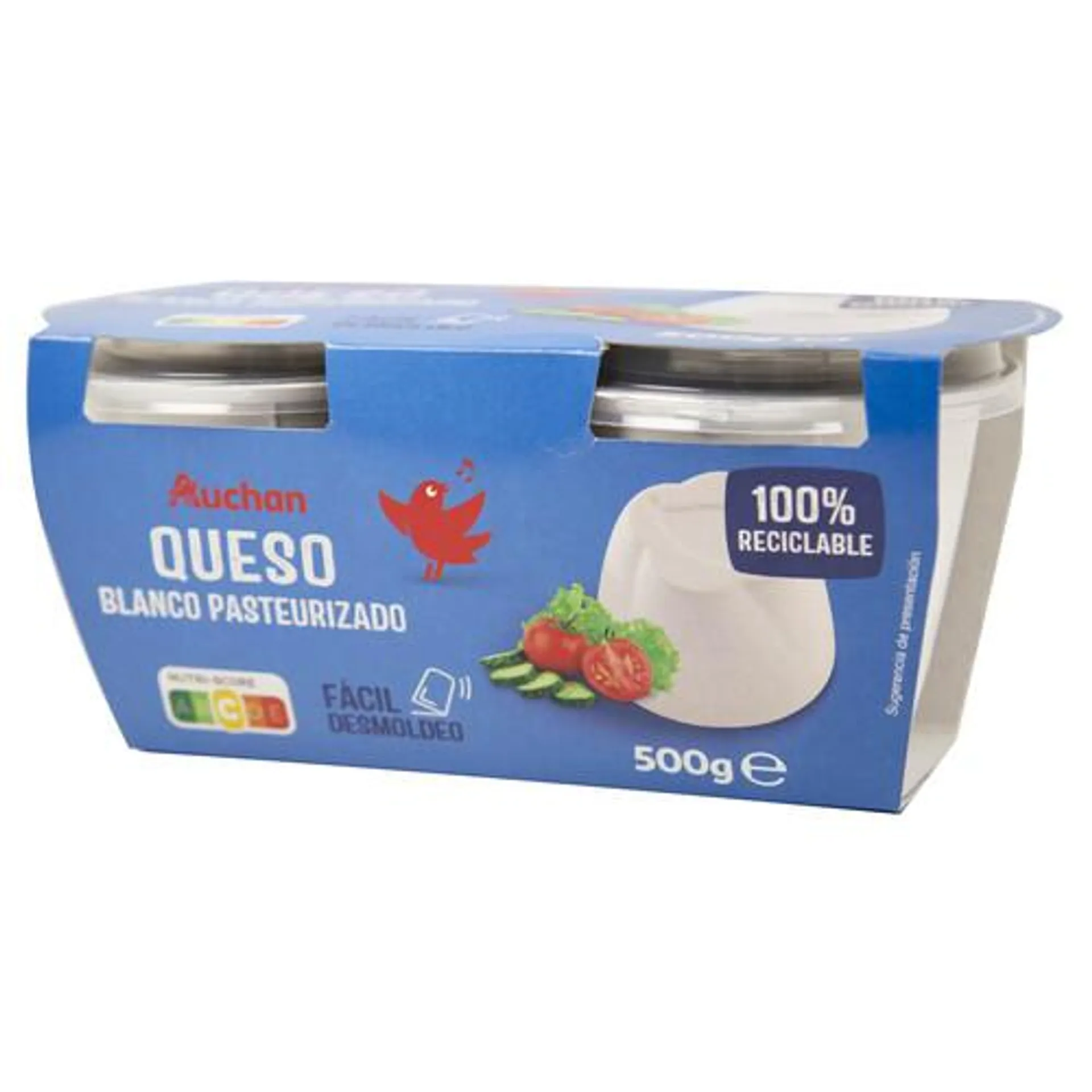 PRODUCTO ALCAMPO Queso fresco tarrina de 250 g. pack de 2 uds.