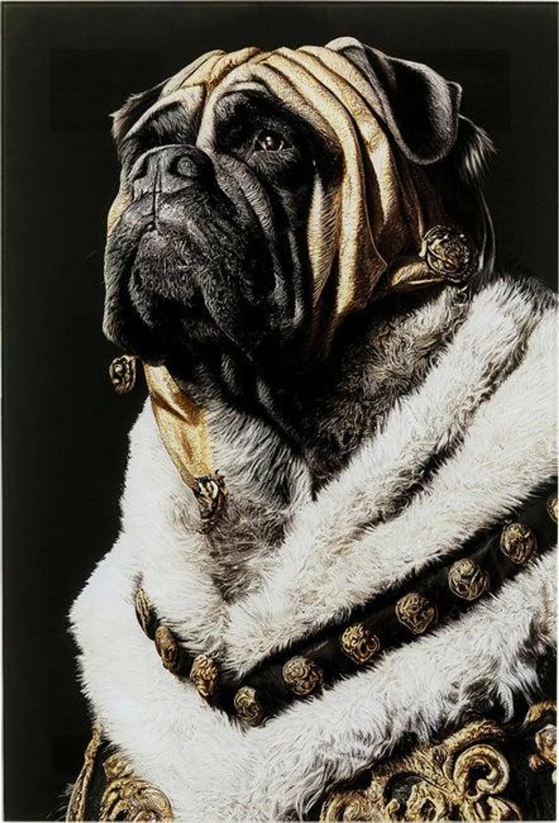 Cuadro cristal King Pug 40x60cm