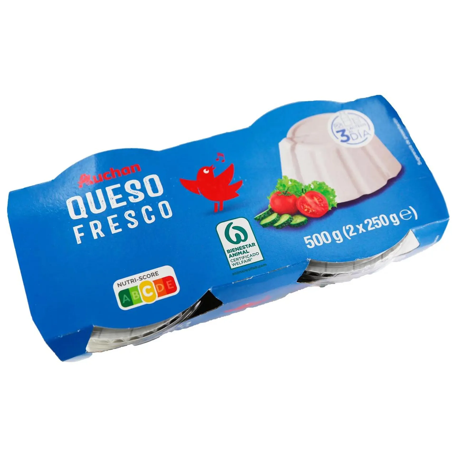 AUCHAN Queso fresco tarrina de 250 g. pack de 2 uds. Producto Alcampo