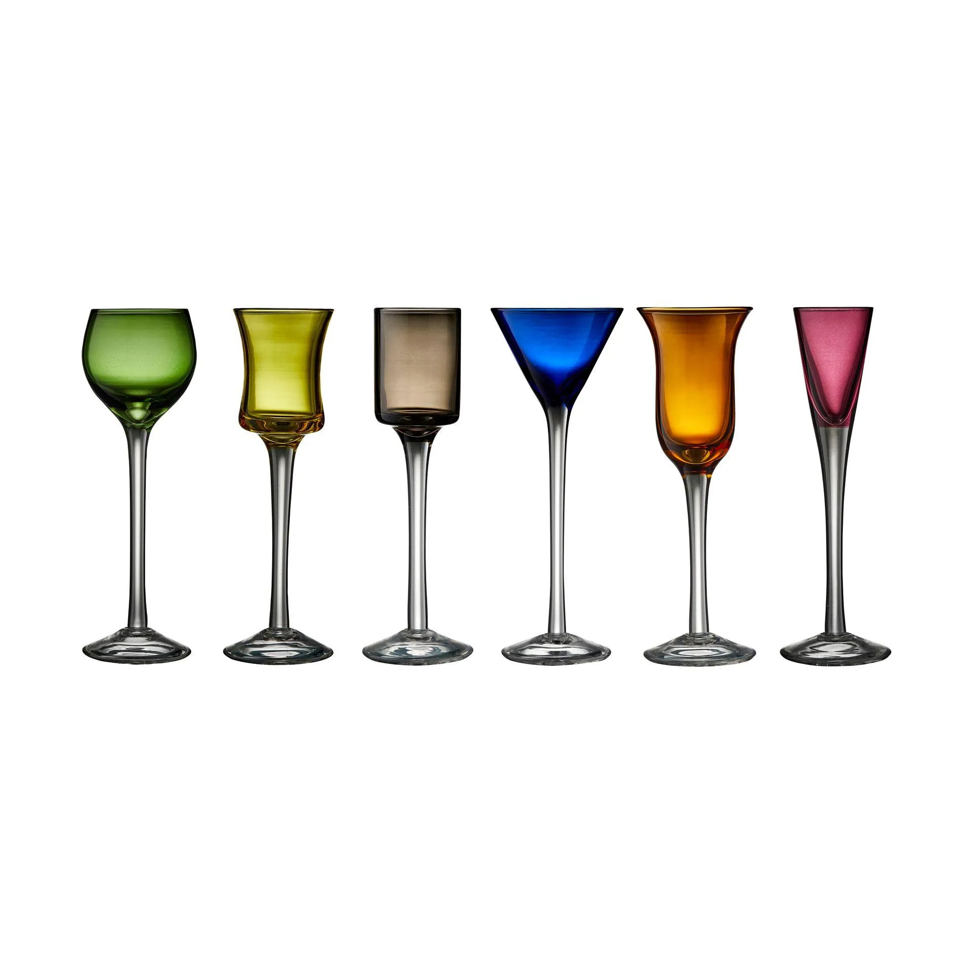 6 Vasos de chupito Lyngby Glas 2,5-5 cl Mix