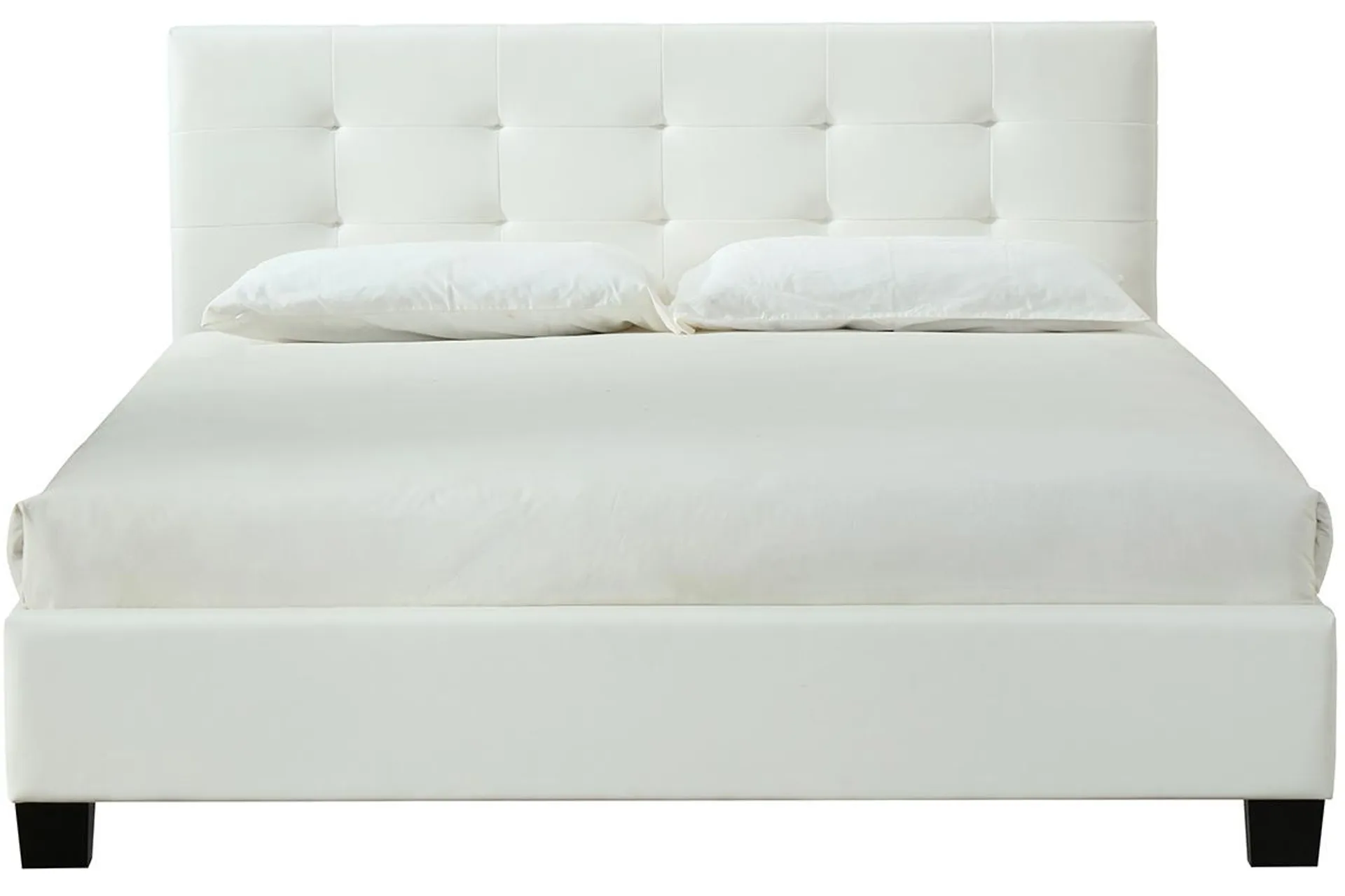 Cama 160 x 200 PU blanca acolchada MARQUISE