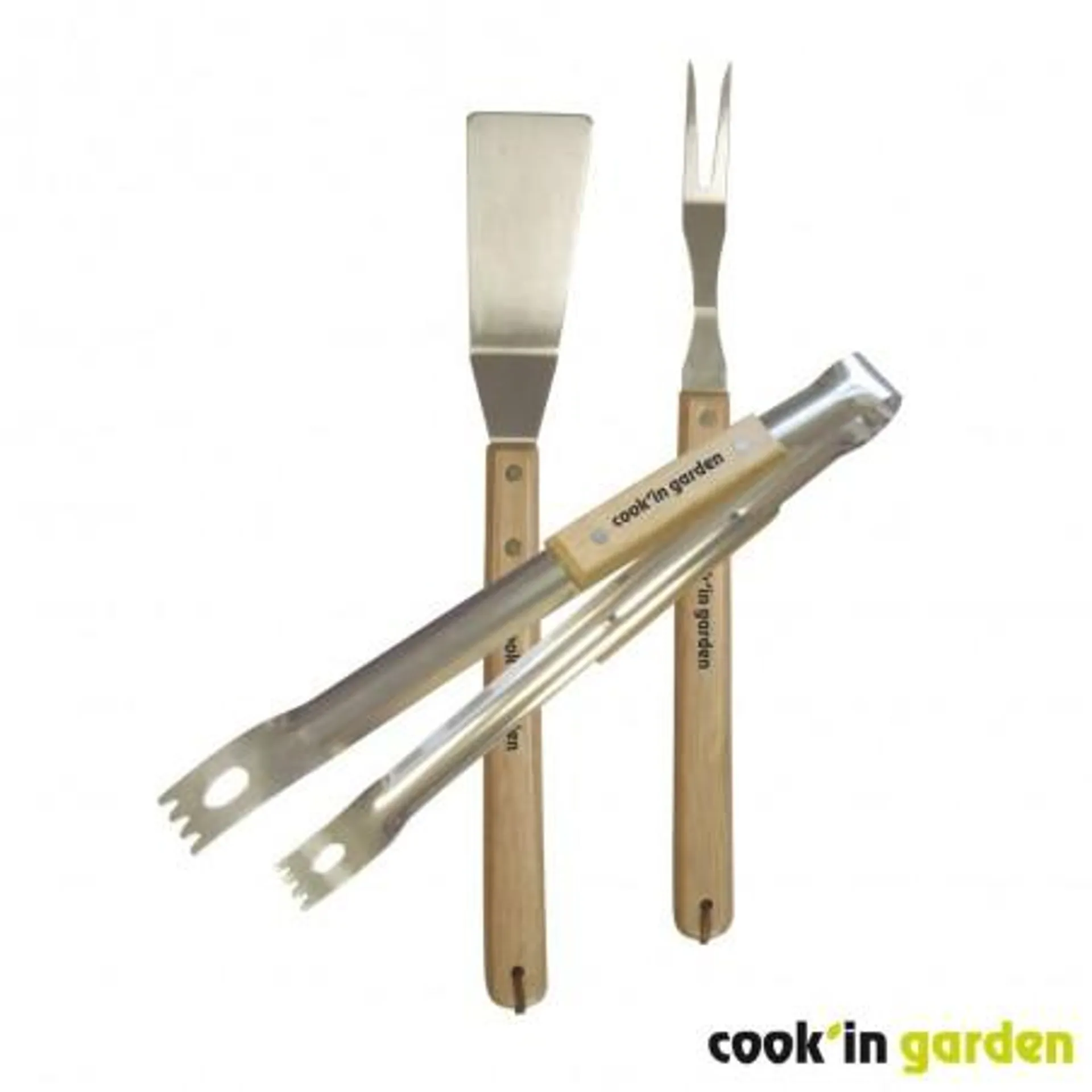 SET 3 UTENSILIOS CON MANGO DE MADERA FSC COOK´IN