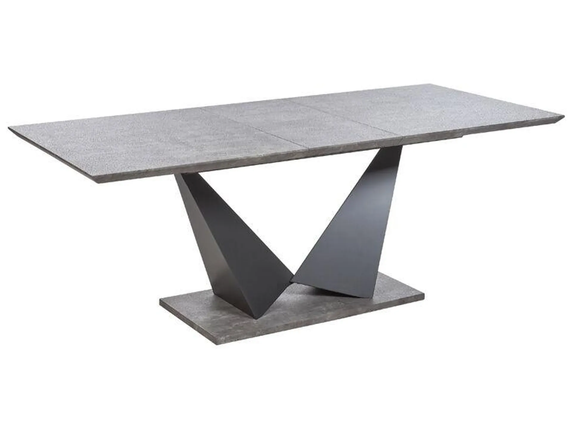Mesa de comedor extensible gris claro/negro 160/200 x 90 cm ALCANTRA