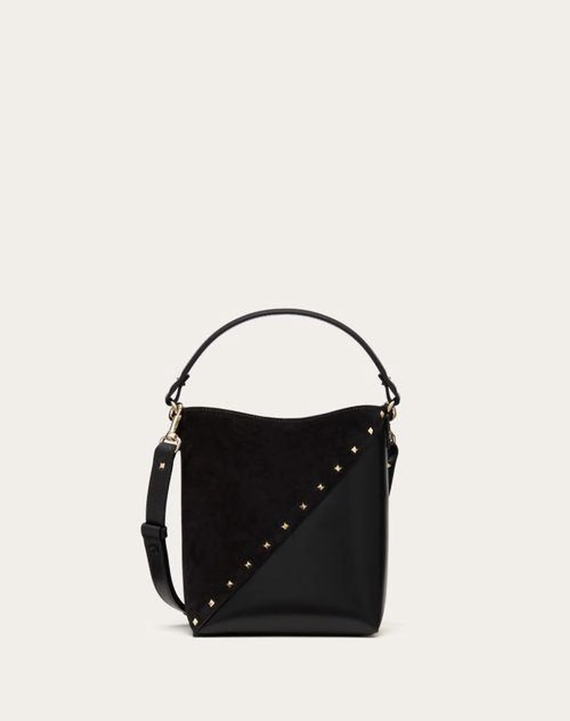 BOLSO TIPO SACO VALENTINO GARAVANI VALENTINO GARAVANI VALENTINO GARAVANI ROCKSTUD WISPY DE CUERO DE BECERRO Y GAMUZA