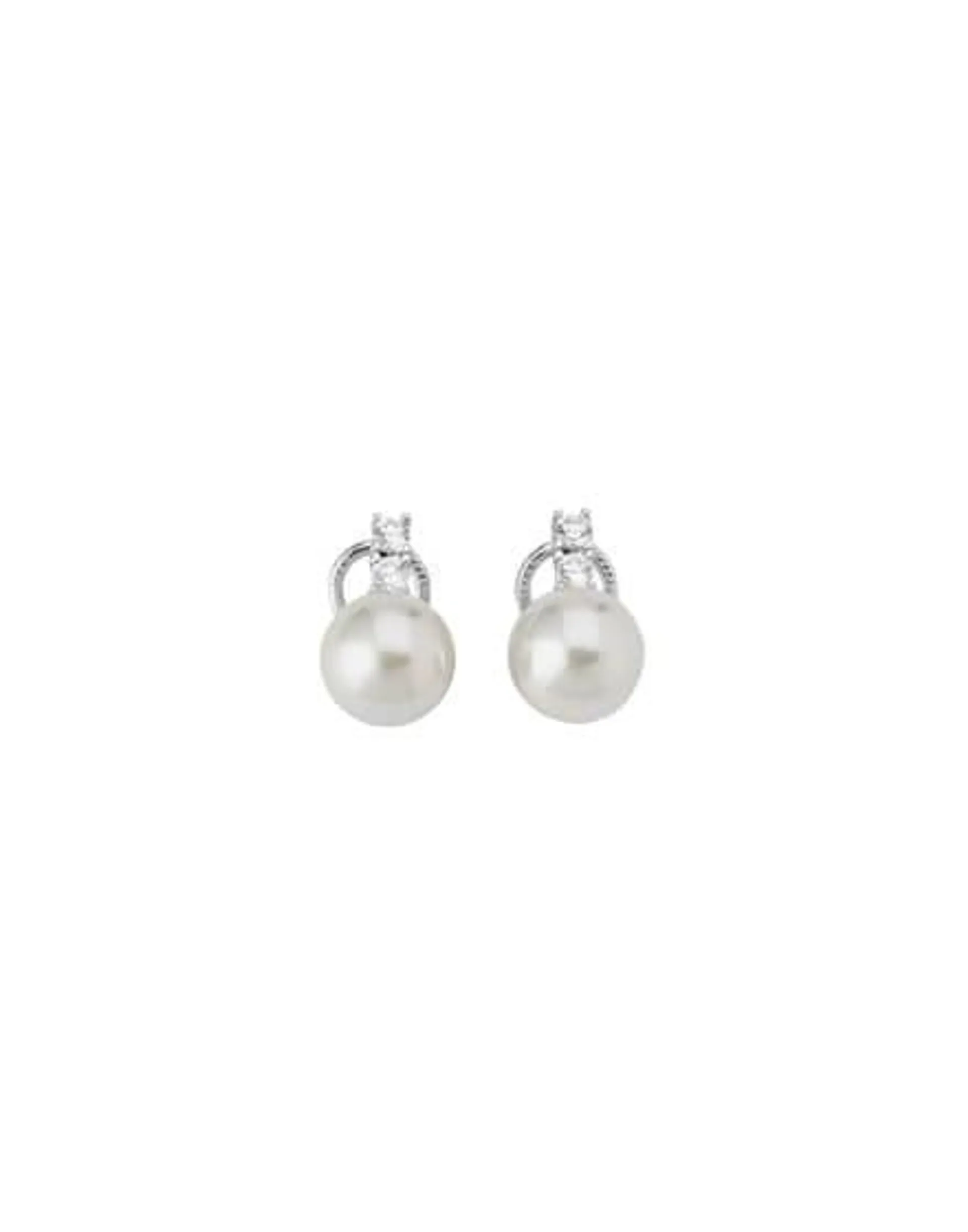 Pendientes Selene plata con perlas 10mm y circonitas