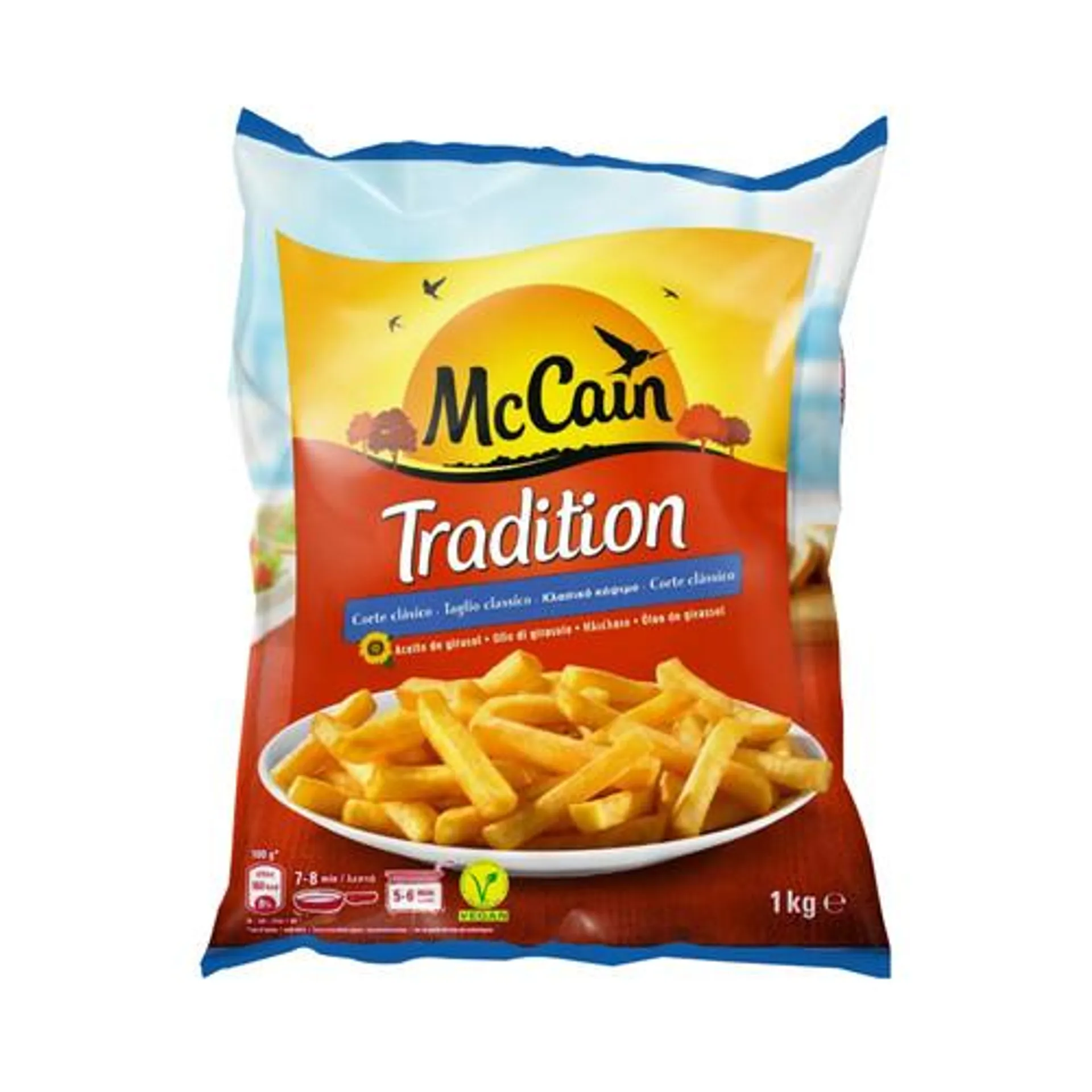 McCAIN Patatas prefritas con corte clásico y ultracongeladas McCAIN Tradition 1 kg.