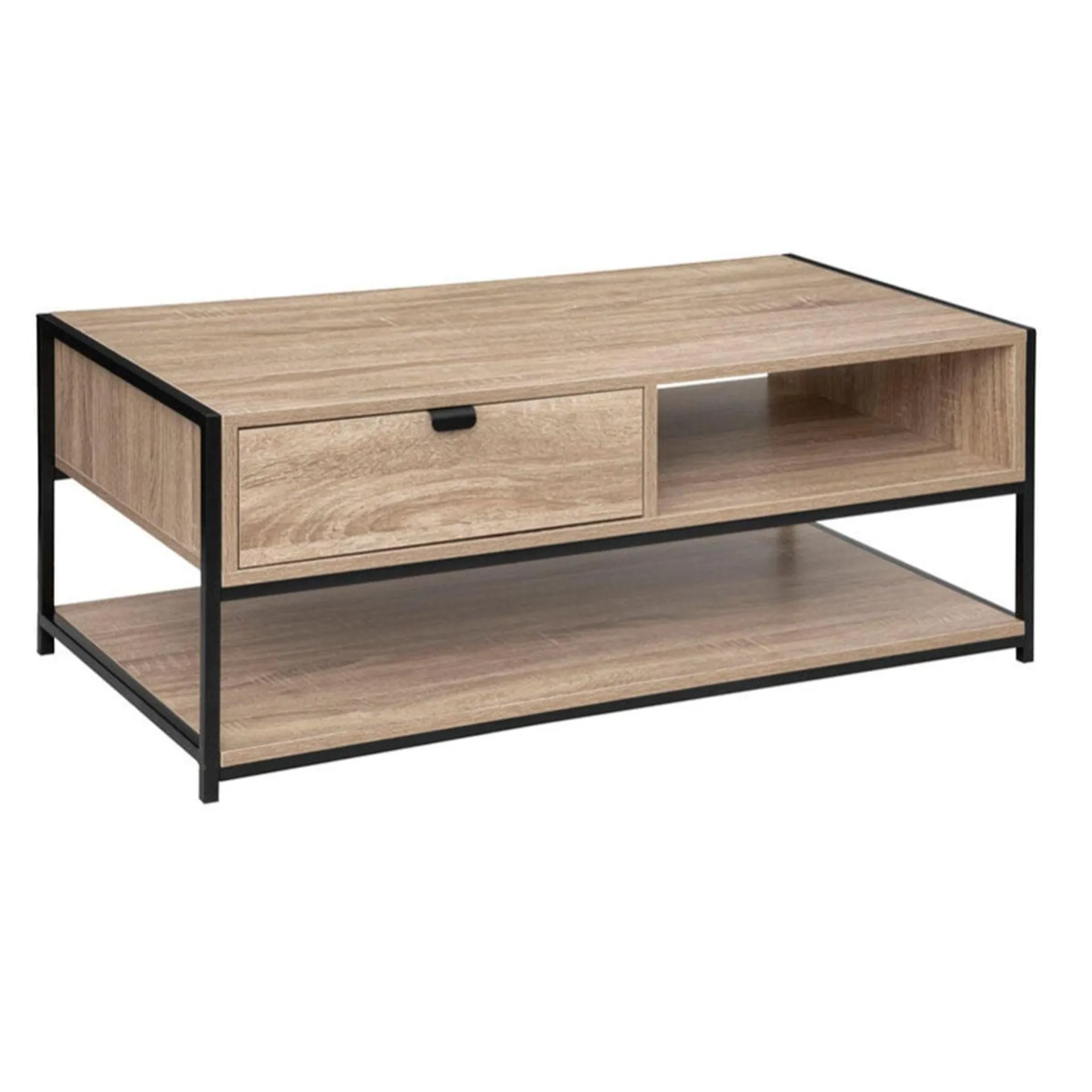 Mesa de centro Aliaj madera/metal roble 50x100x40 cm