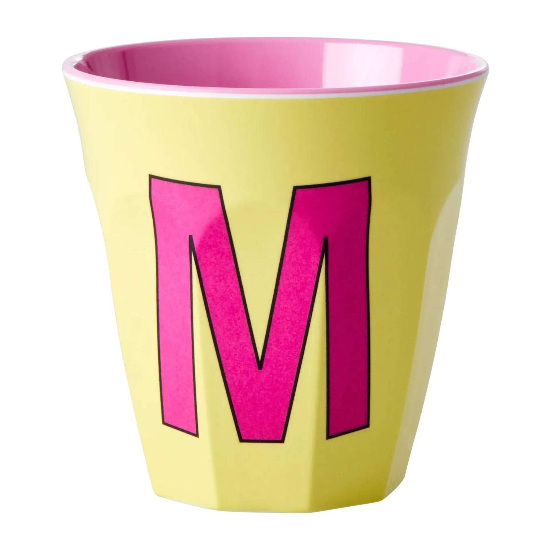 Taza melamina Rice mediana letra M 30 cl Yellow