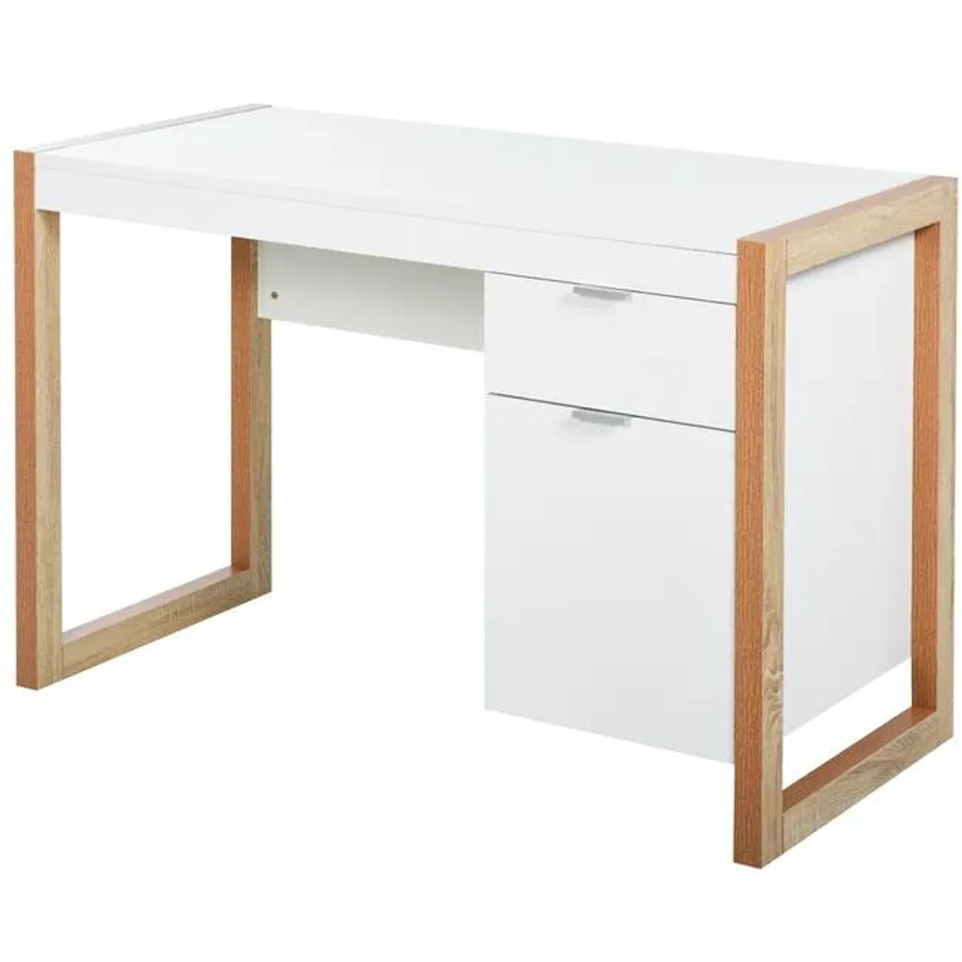 Mesa de escritorio Homcom blanco 112,5x50x75,5cm tablero de partículas_836-162