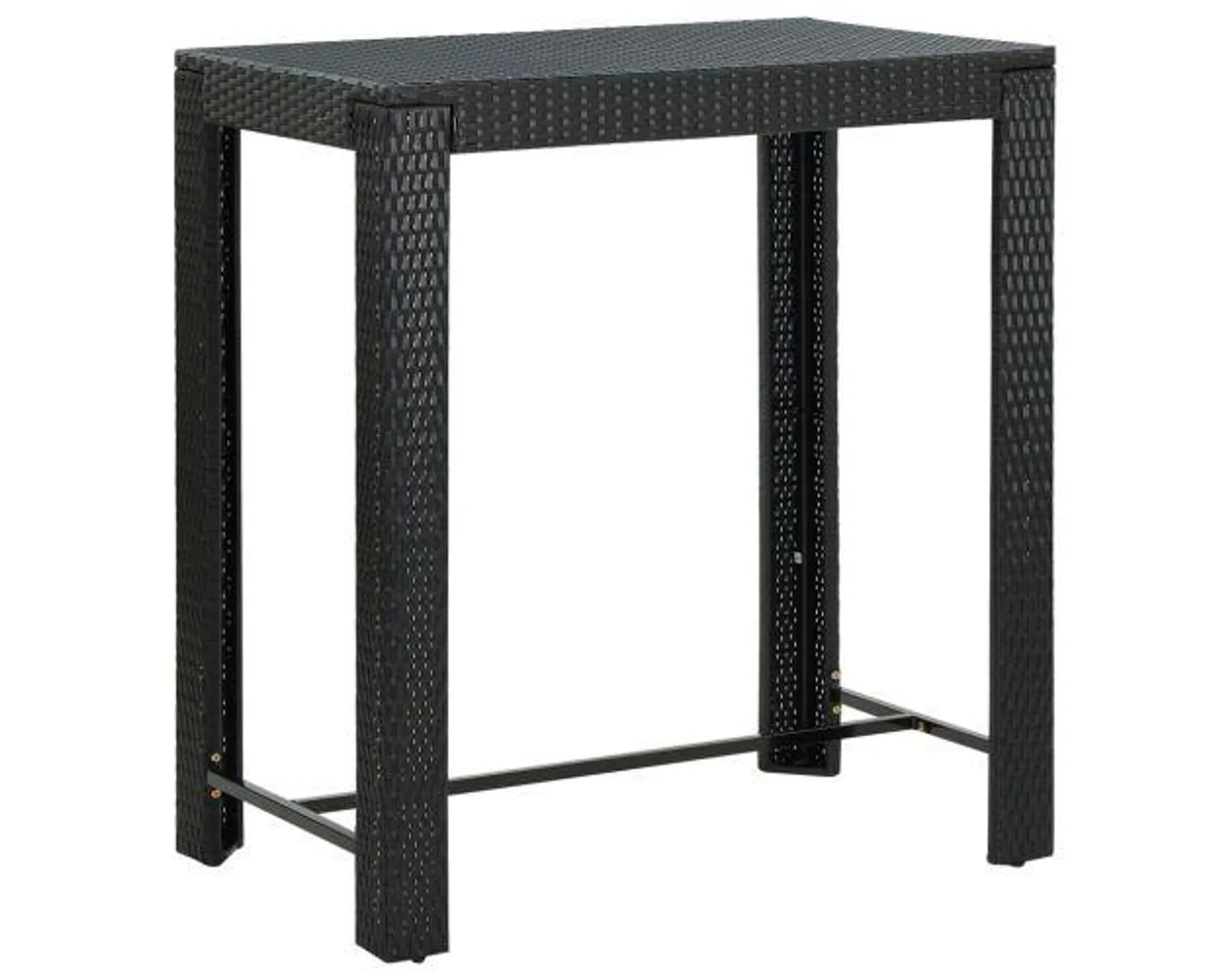 vidaXL mesa alta para jardín ratán sintético negro 100x60,5x110,5 cm
