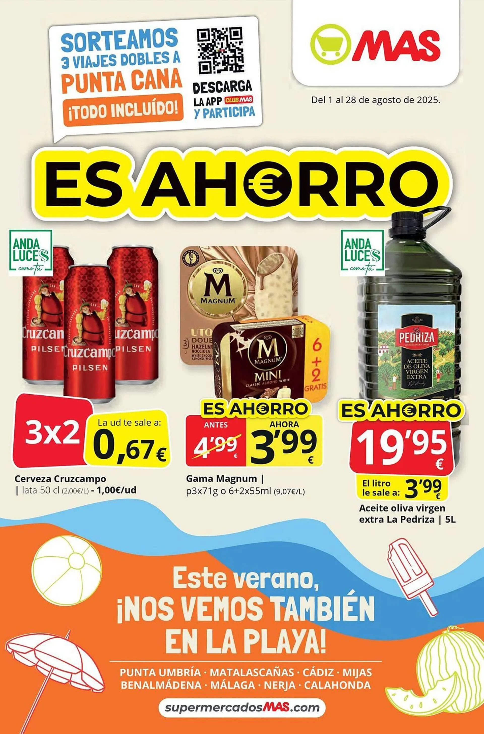Catálogo de Folleto Supermercados MAS 1 de agosto al 28 de agosto 2025 - Página 1