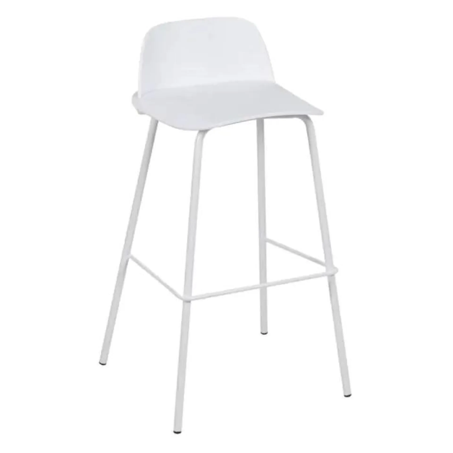 Taburete Alto con Asiento en Polipropileno color Blanco 608259