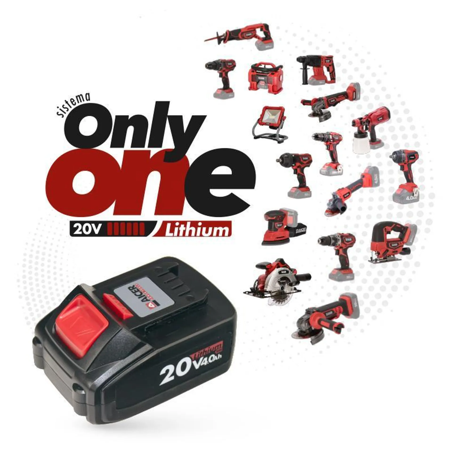 CALADORA 20V ONLY ONE AICER (SIN BATERIA)