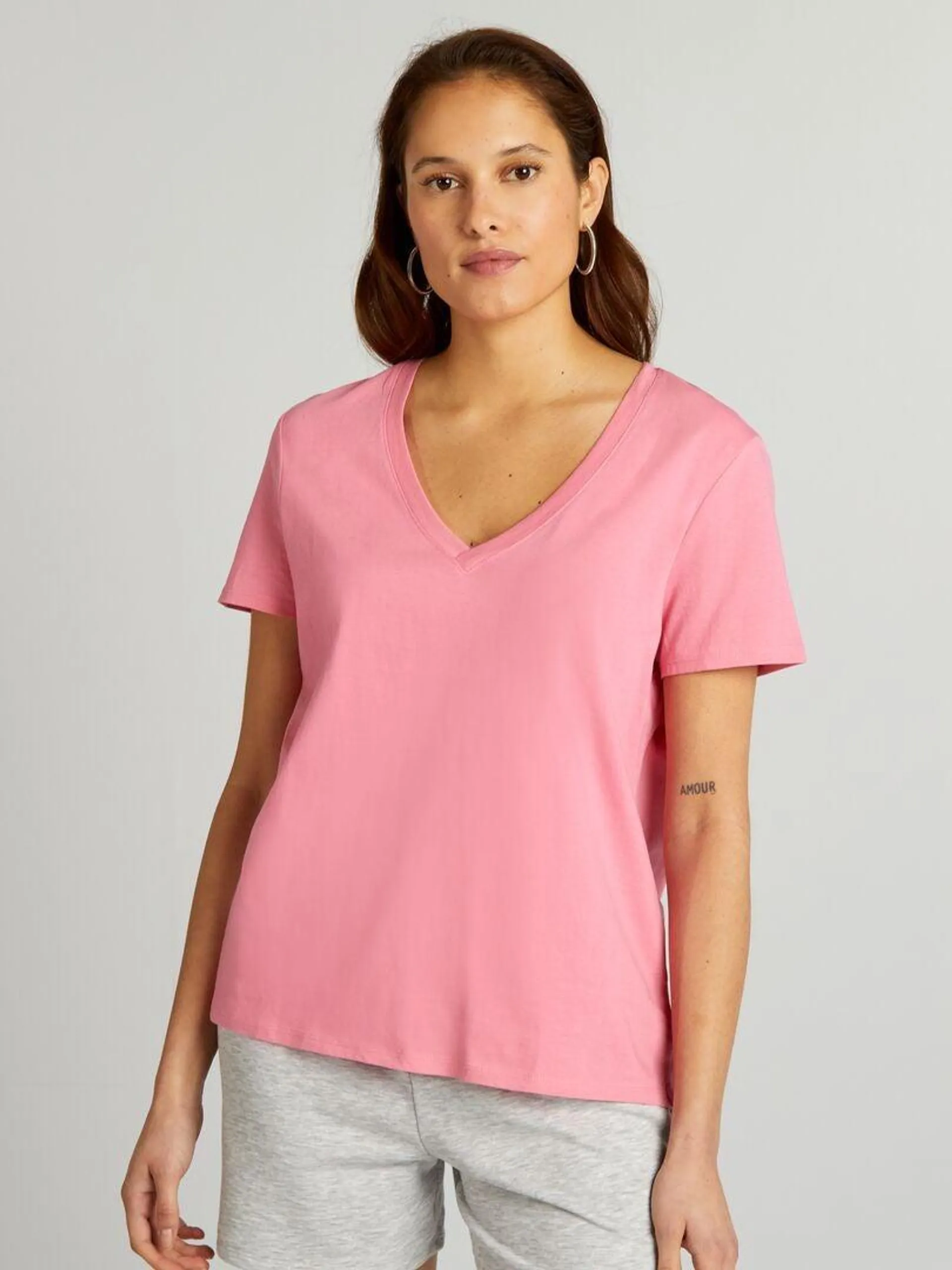 Camiseta básica - rosa